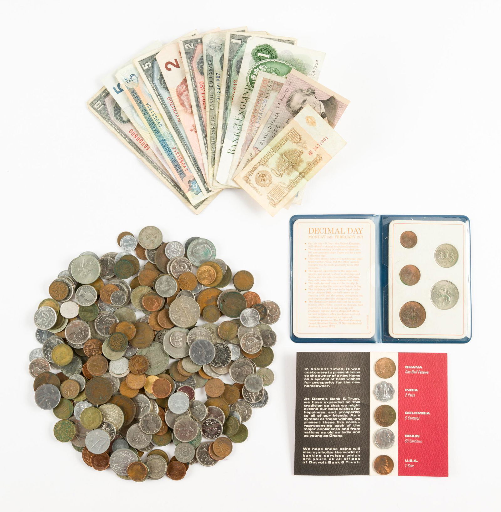 Group of World Coins and Currency (1 of 5)