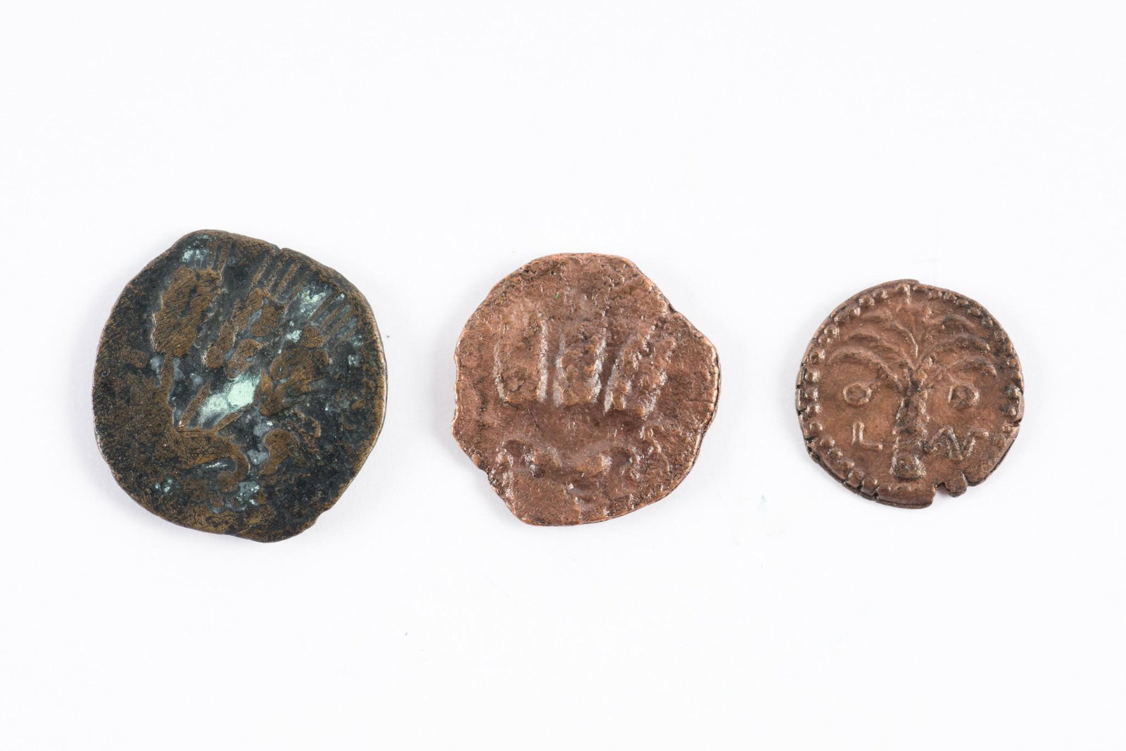 3 Judean Coins Herod Agrippa Widow's Mite Palm Prutah Coponius (1 of 2)
