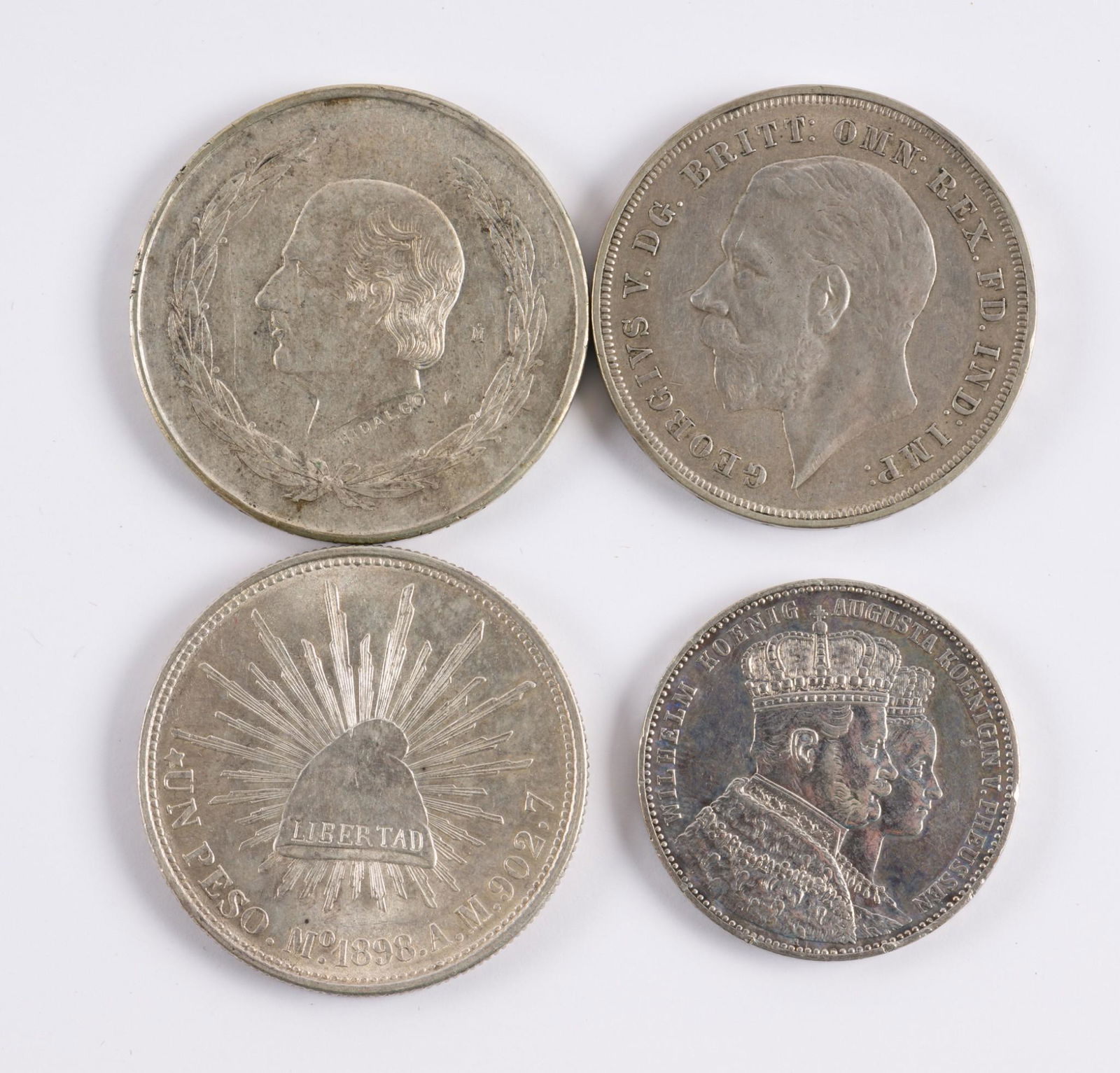 4 Mexico, Britain & Prussia Silver Coins (1 of 2)