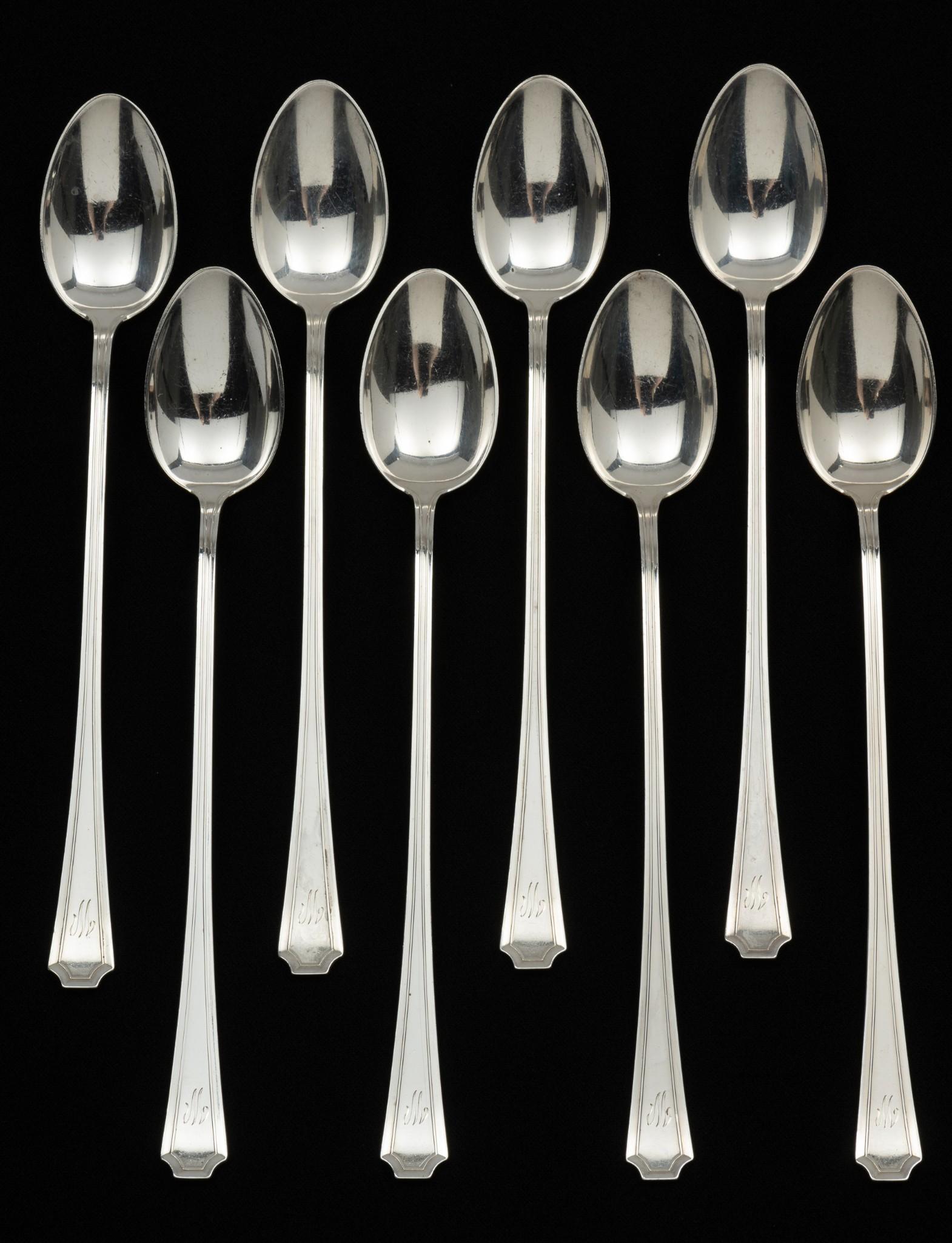 Set of 8 Wm. B. Durgin Co. Sterling Iced Tea Spoons, Fairfax (1 of 4)
