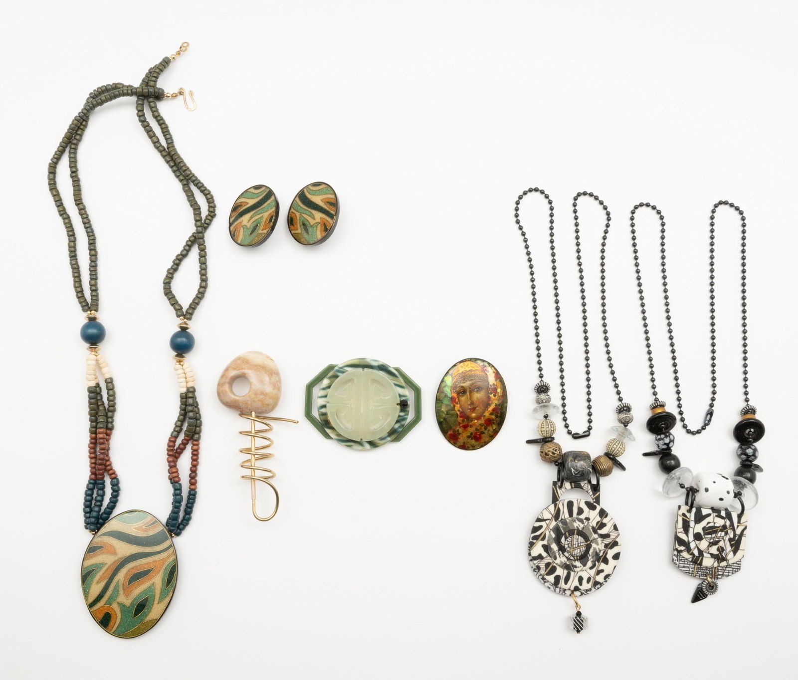 7 Pcs Designer Jewelry Incl Hand Painted (1 of 20)