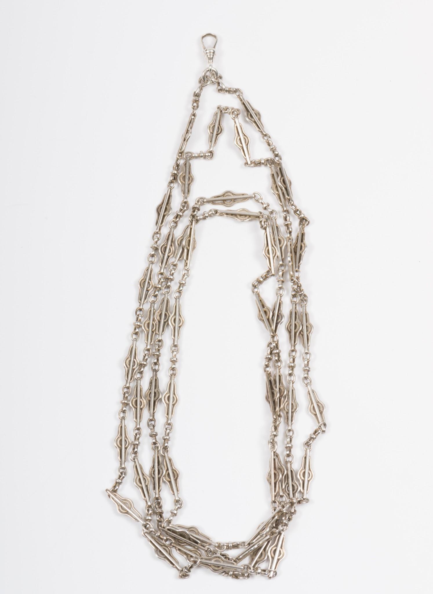 Sterling Silver Fancy Link Watch Chain (1 of 2)