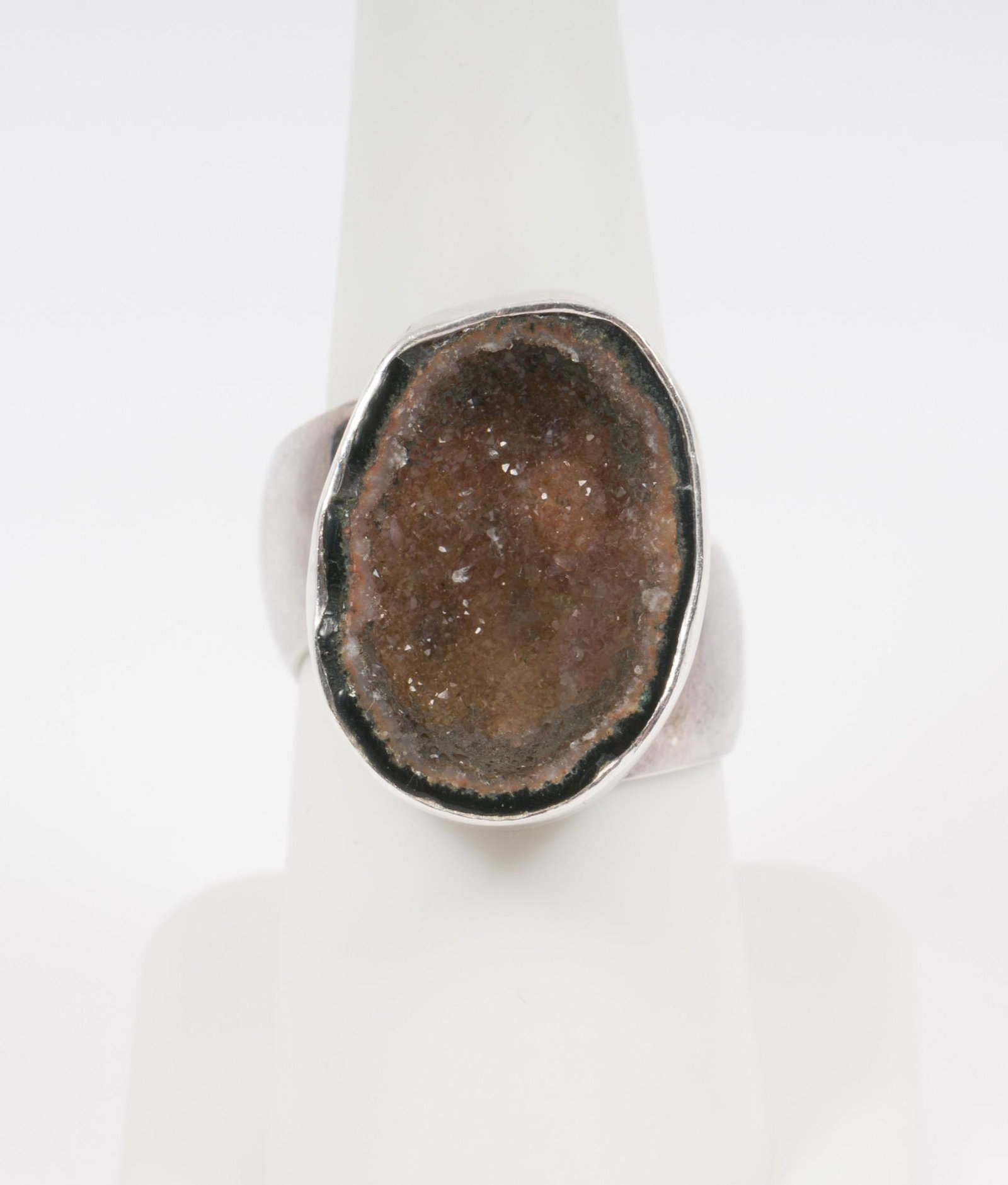 Charles Albert Sterling And Druzy Quartz Ring (1 of 4)