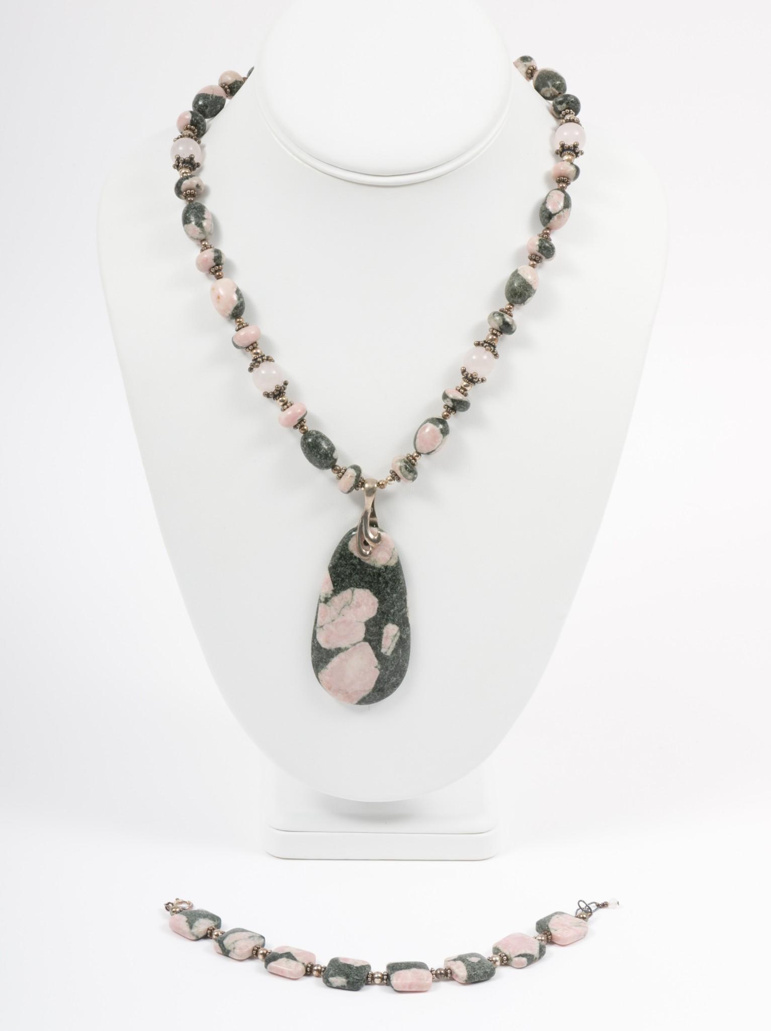 Porphyry Jasper And Sterling Necklace And Bracelet (1 of 7)