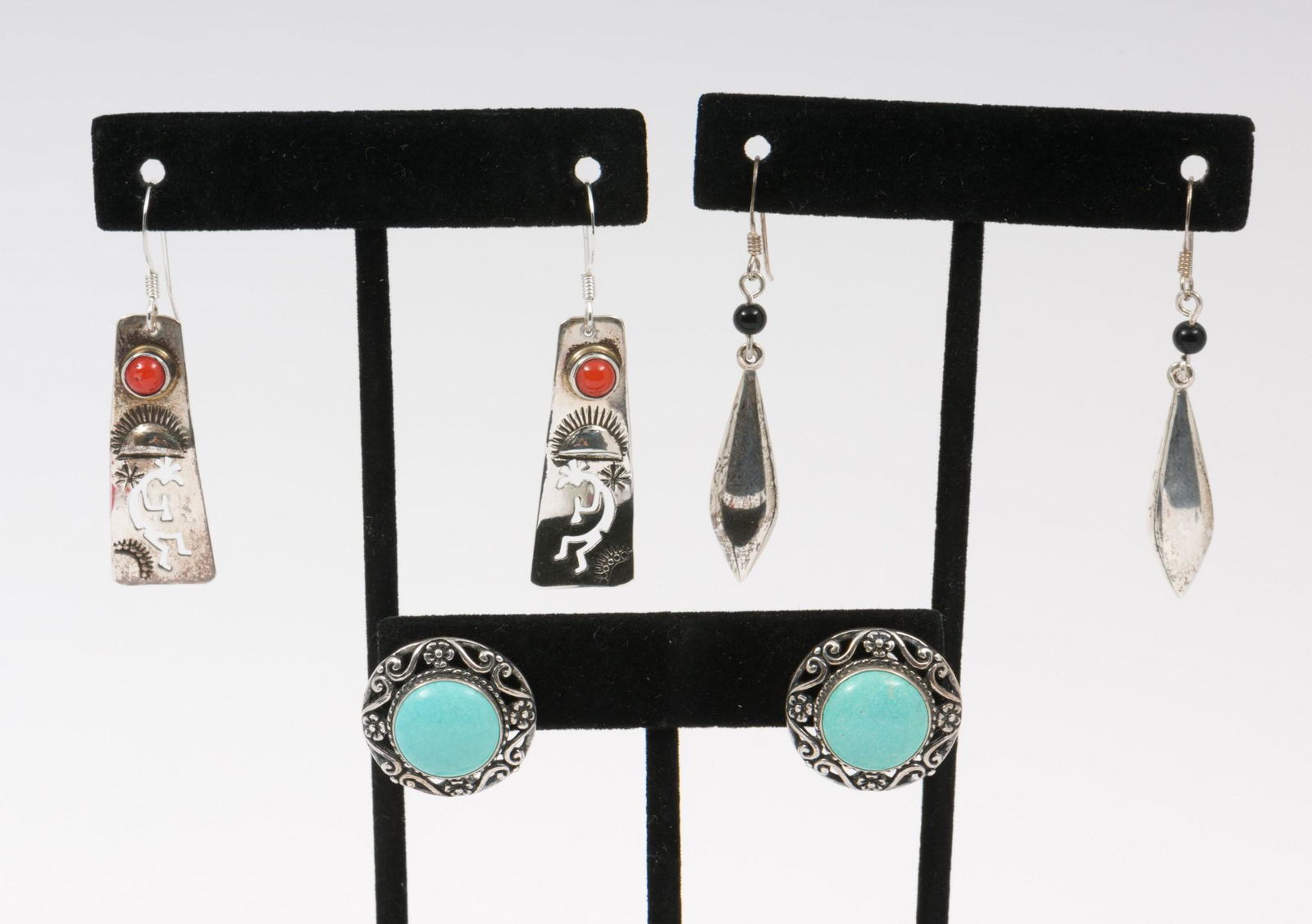 3 Pairs Of Sterling Earrings Incl. Signed (1 of 9)