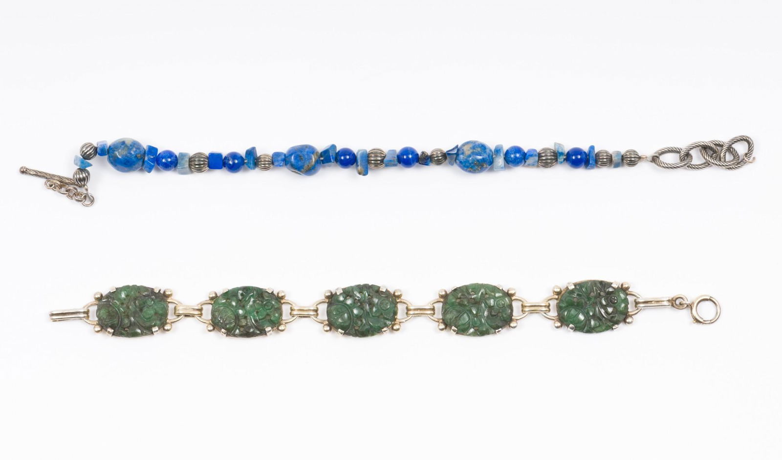 2 Vintage Sterling & Hardstone Bracelets (1 of 8)