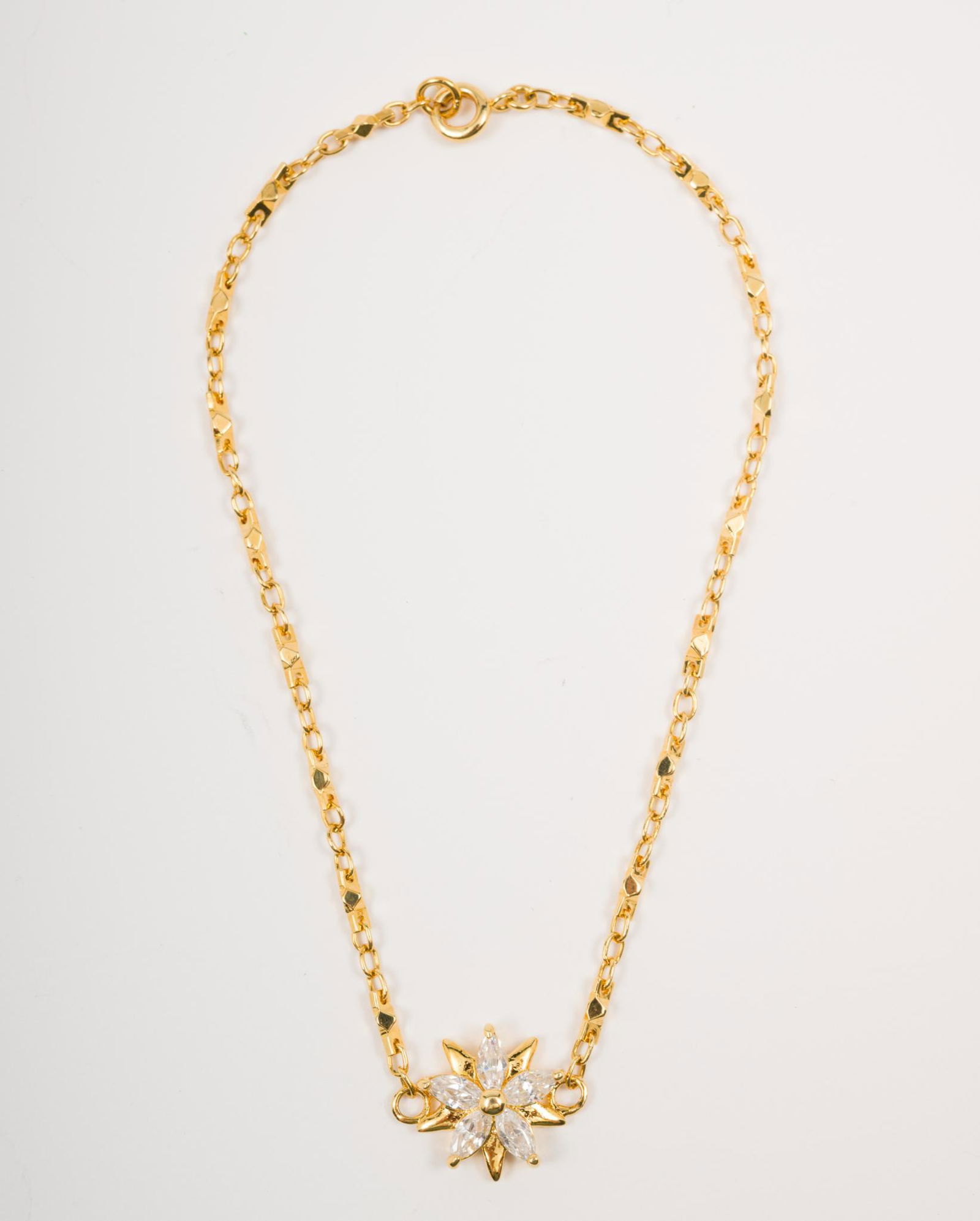 14k Gold And CZ Flower Bracelet (1 of 3)