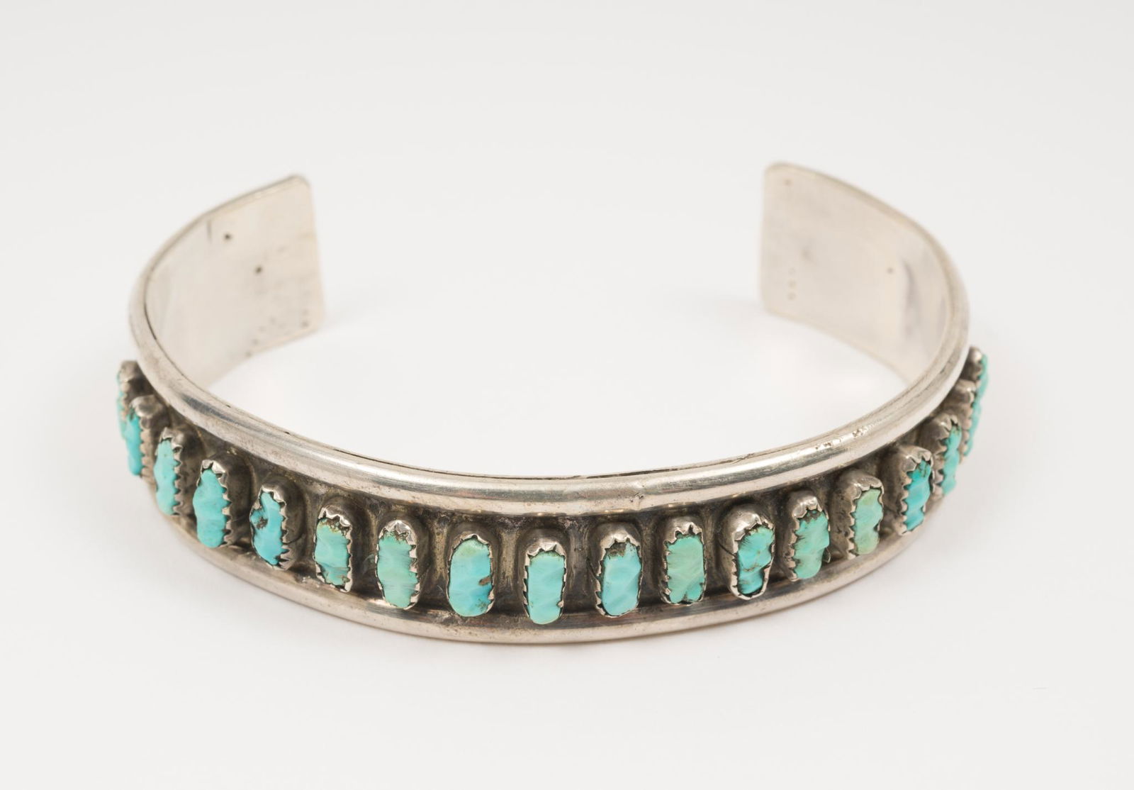 Zuni Turquoise And Sterling Cuff Bracelet (1 of 2)
