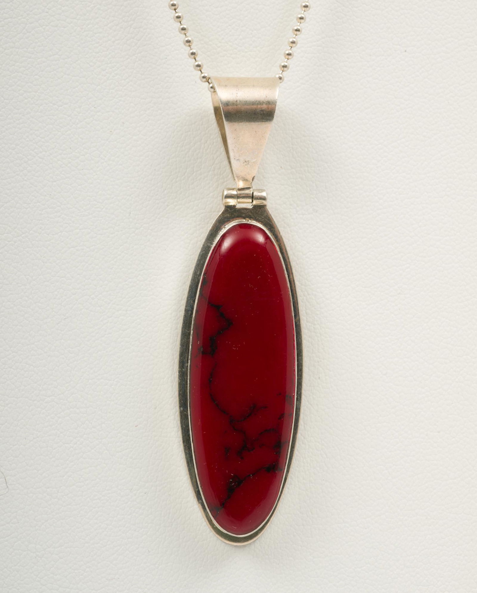 Mexican Sterling And Red Jasper Pendant Necklace (1 of 4)