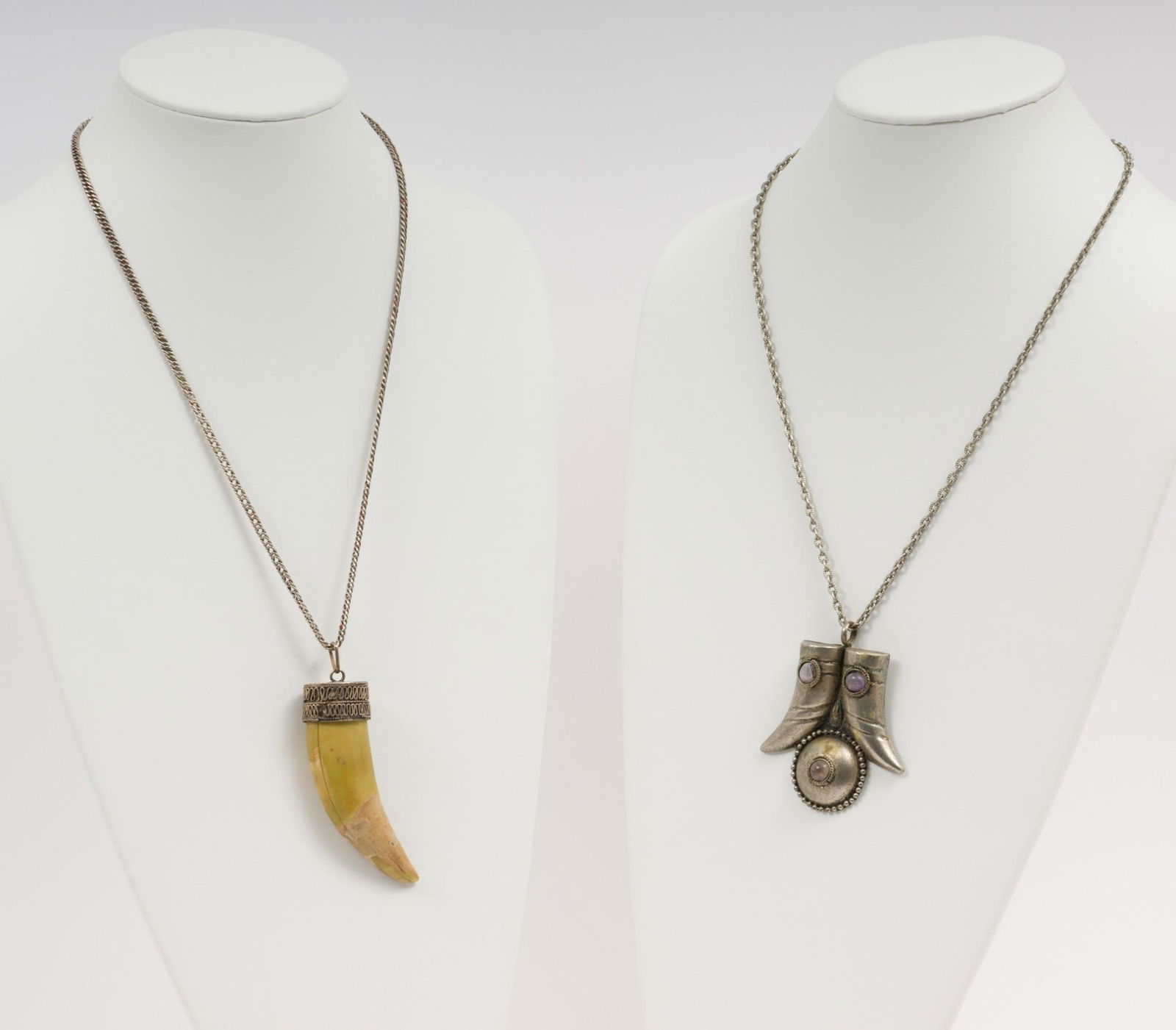 2 Middle Eastern Silver Pendant Necklaces Incl. Claw (1 of 7)