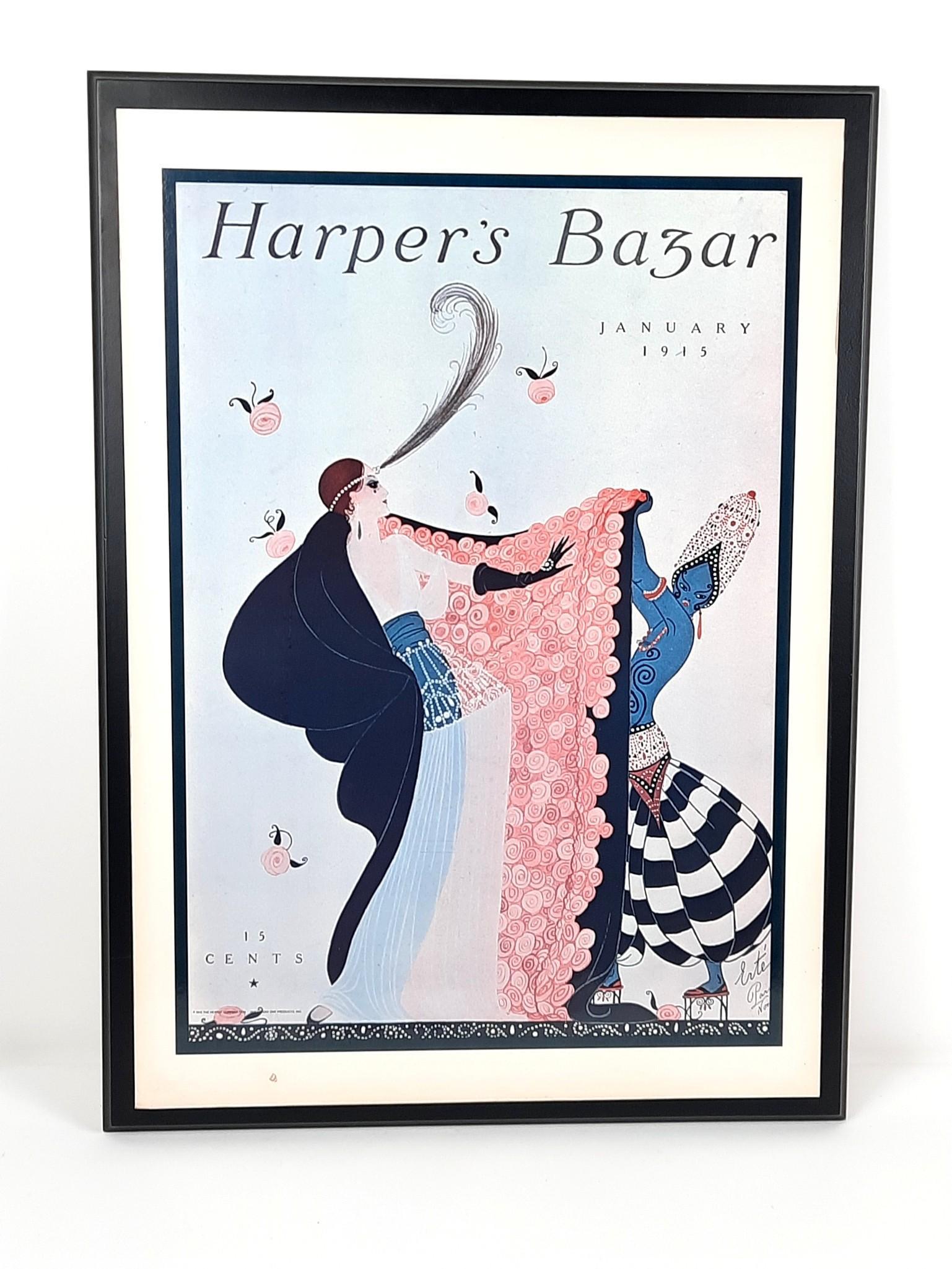 Harper's Bazar Englarged Print on Wood Board: Manufactured in 1975 by Studio One Products Inc. Overall 30" high x 22" wide. LR IMPORTANT: Before bidding, please read the terms and conditions. When you registered for the auction you agreed to thes