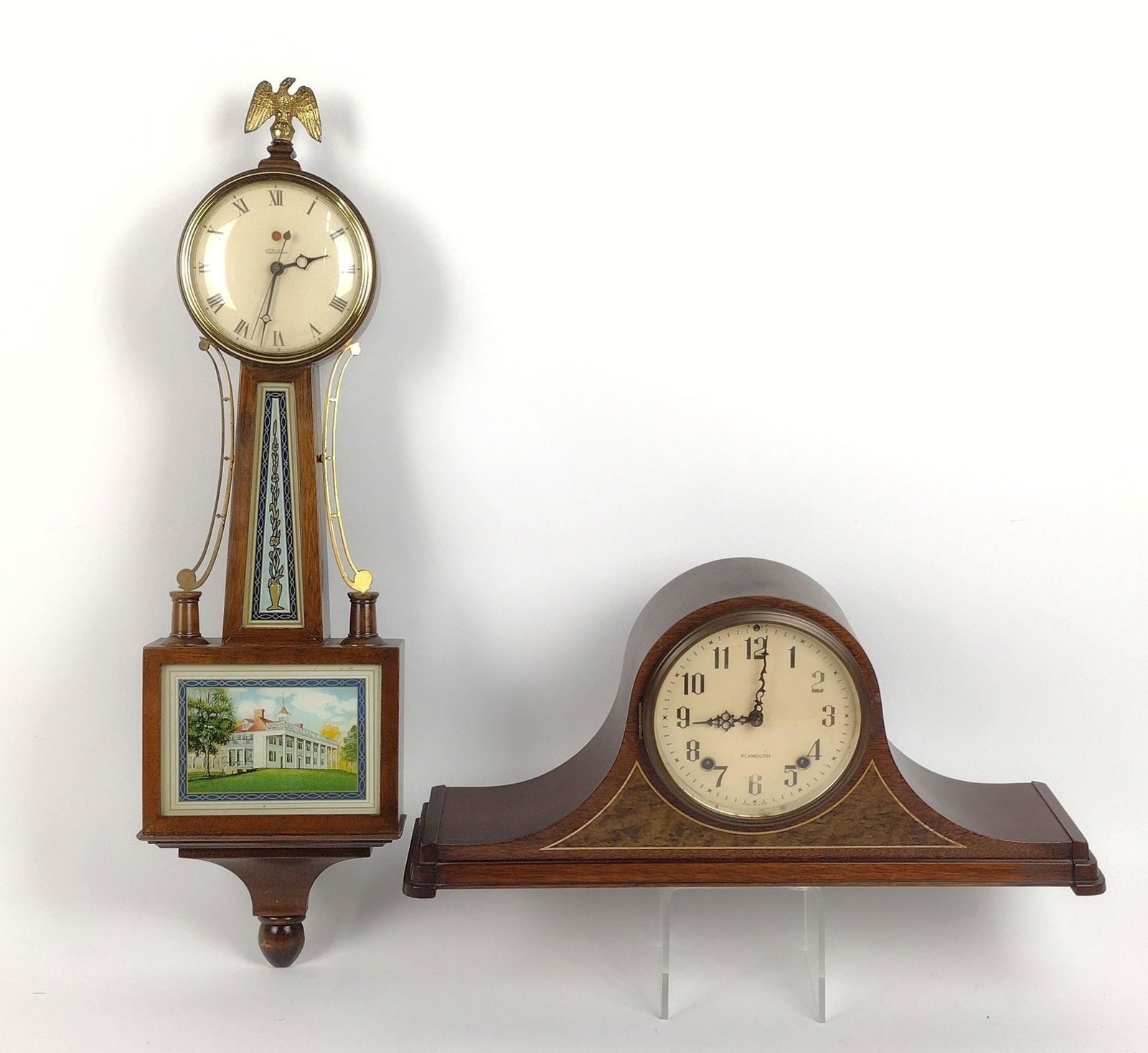 Plymouth Mantle Clock & Telechron Electric Wall Clock (1 of 8)