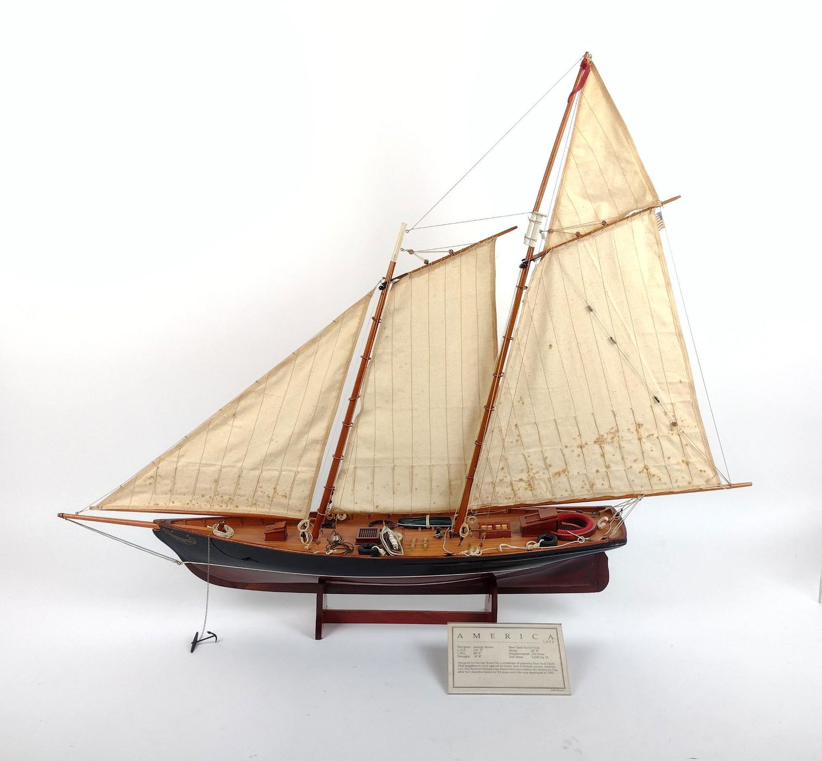 Scratch Built 37" America Model Yacht (1 of 8)