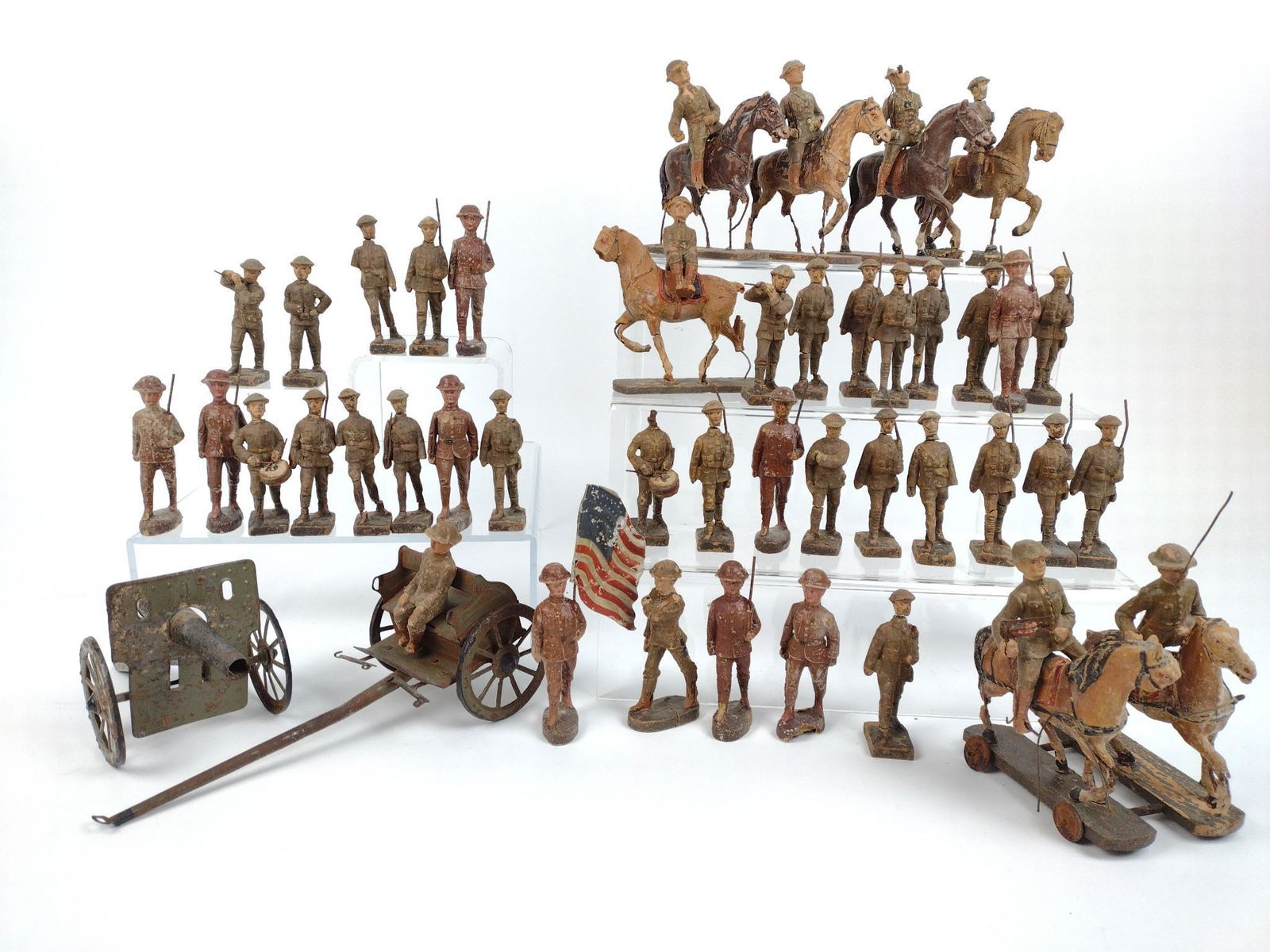 Large Group Composition Soldier & Horse Figurines (1 of 4)