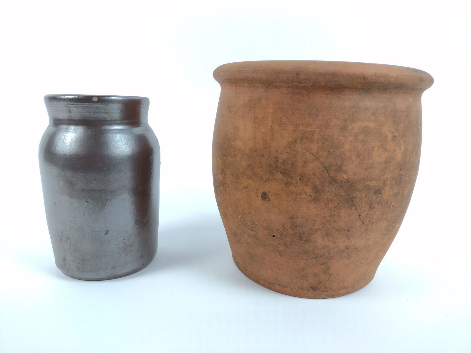 Stoneware Jar & Redware Pot (1 of 4)
