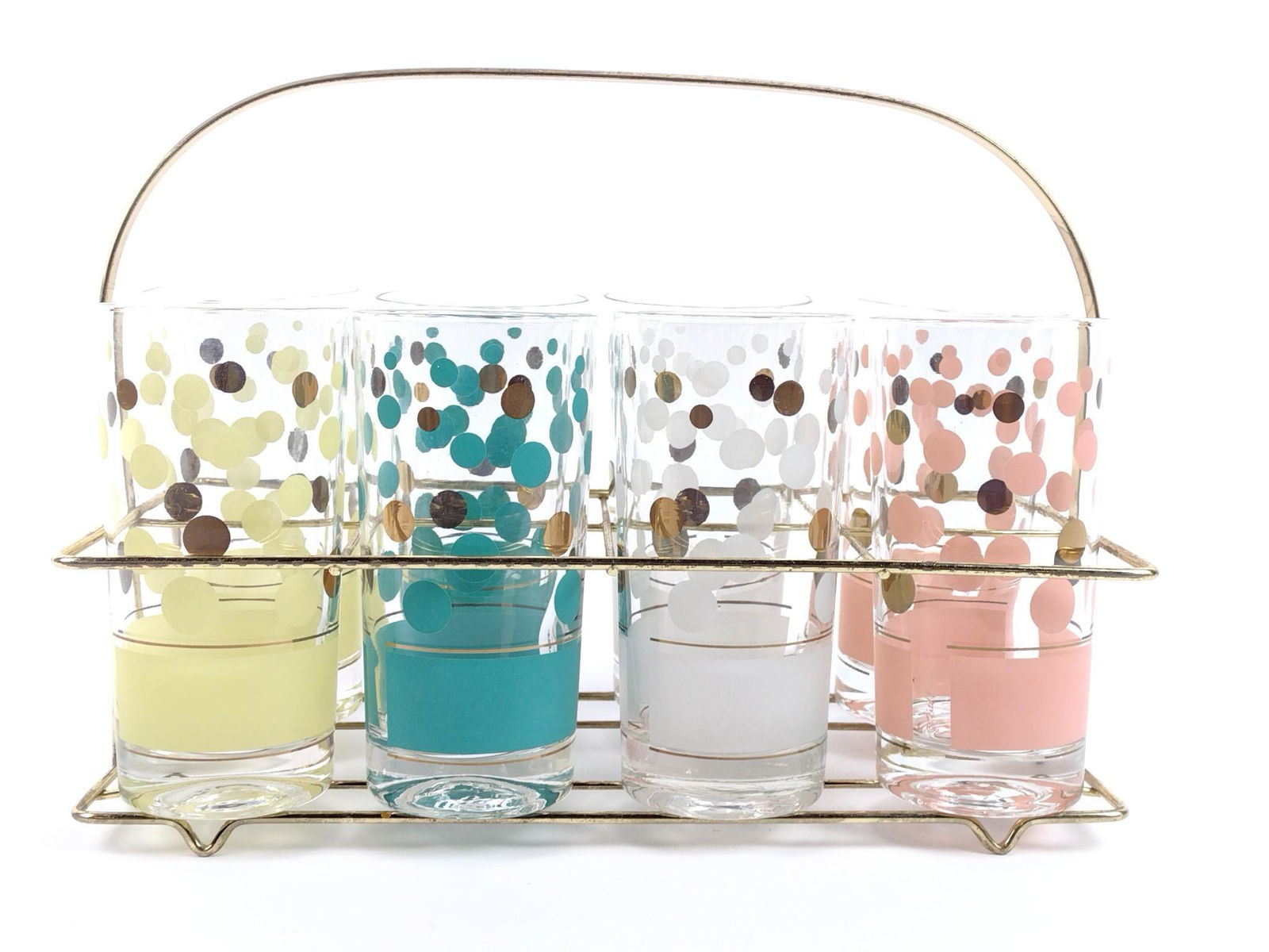 Mid-Century Fred Press Glassware in Caddy (1 of 3)
