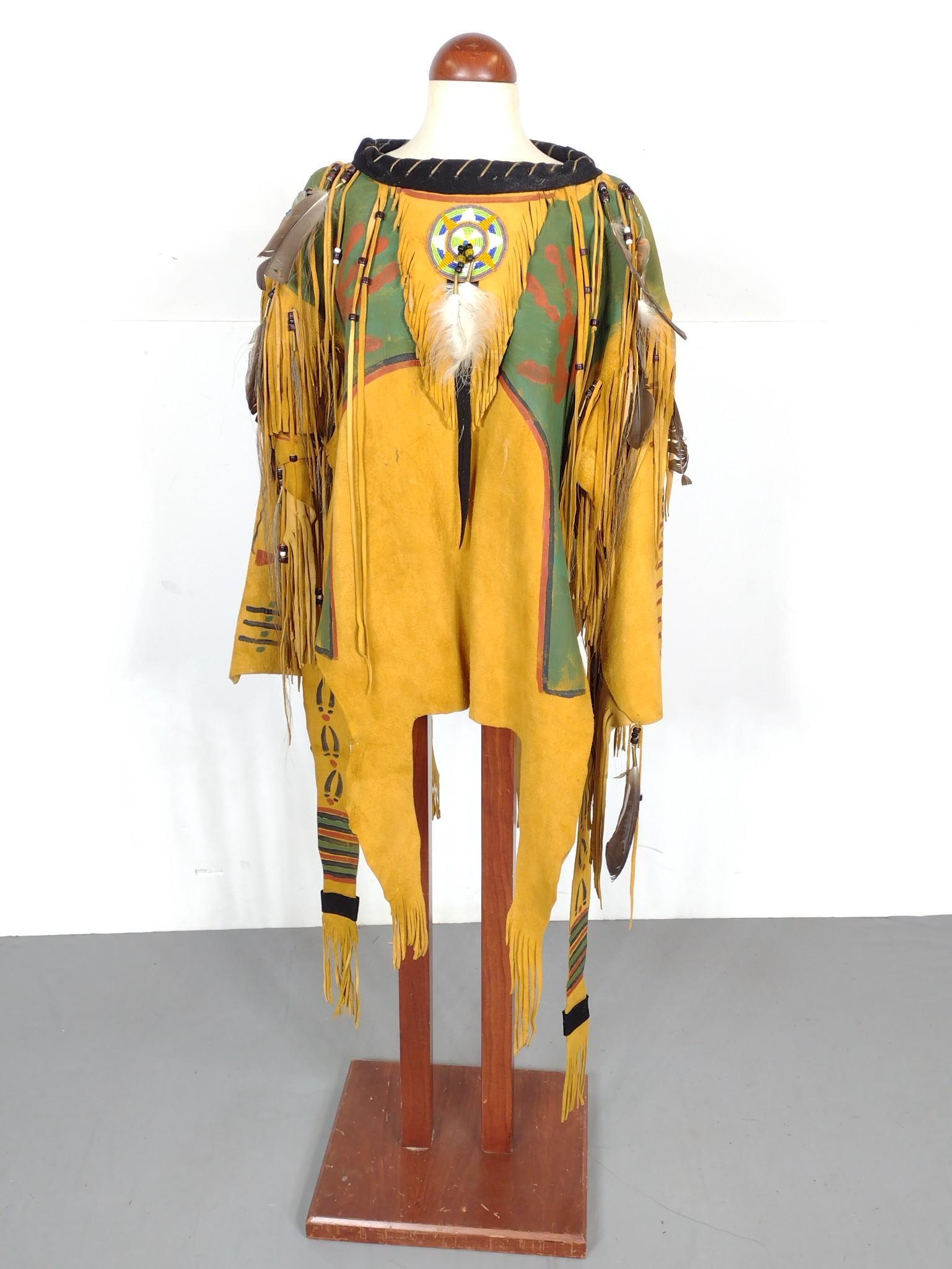 Native American Leather Ceremonial Shirt (1 of 6)