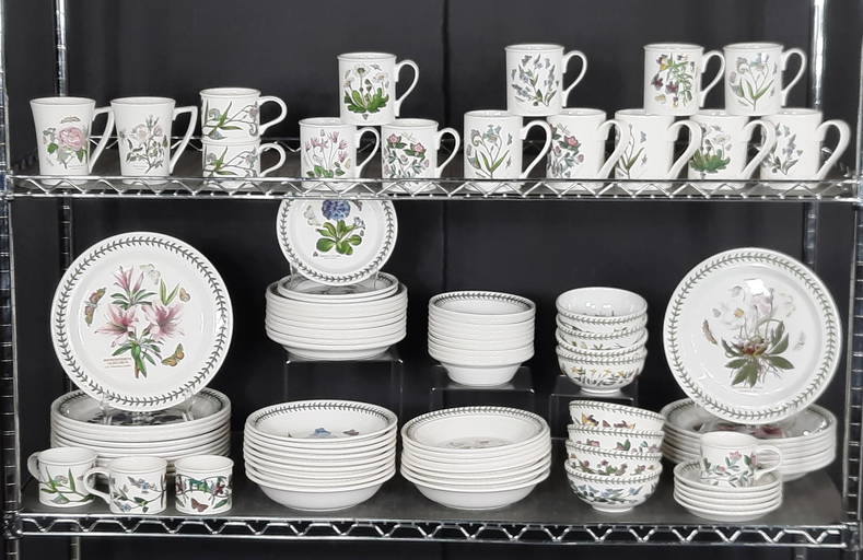 90 Pcs Portmeirion "Botanic Garden" Dinnerware (0457) on Feb 04, 2023