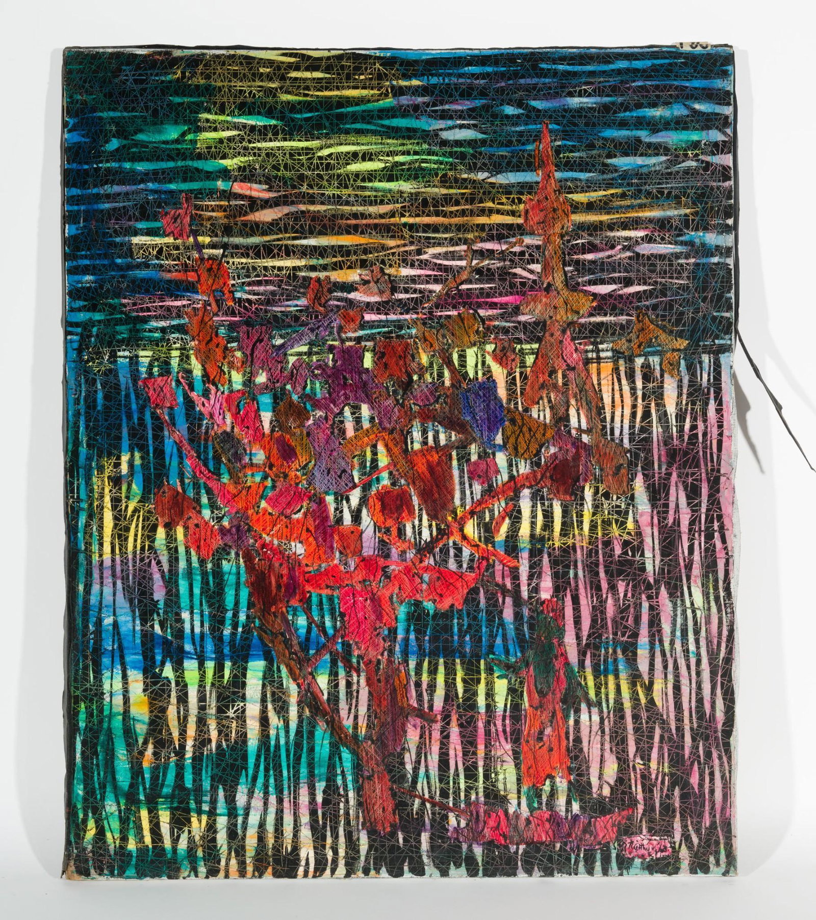 The Temple: DESCRIPTION: "The Temple." Revington Arthur (American, 1908-1986). Oil on canvas. Signed lower right. MEASUREMENTS: 36" high by 29" wide. CONDITION: Unframed. Abrasions to paint along edges and corner