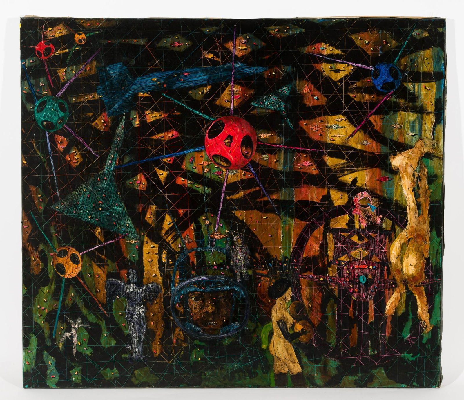 Composition with Astronaut and Sputniks, 1964 (1 of 2)