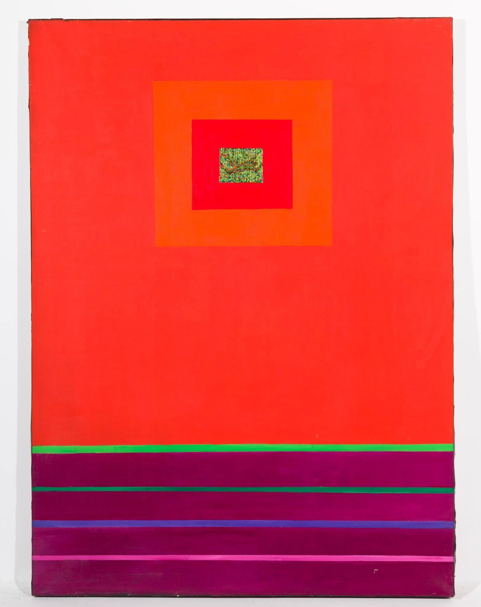 Floating Man, 1969: DESCRIPTION: "Floating Man", 1969 Revington Arthur (American, 1908-1986). Acrylic on canvas. Unsigned. MEASUREMENTS: 60" high by 44" wide. CONDITION: Unframed. Puncture to bottom of canvas. AJ Revingt