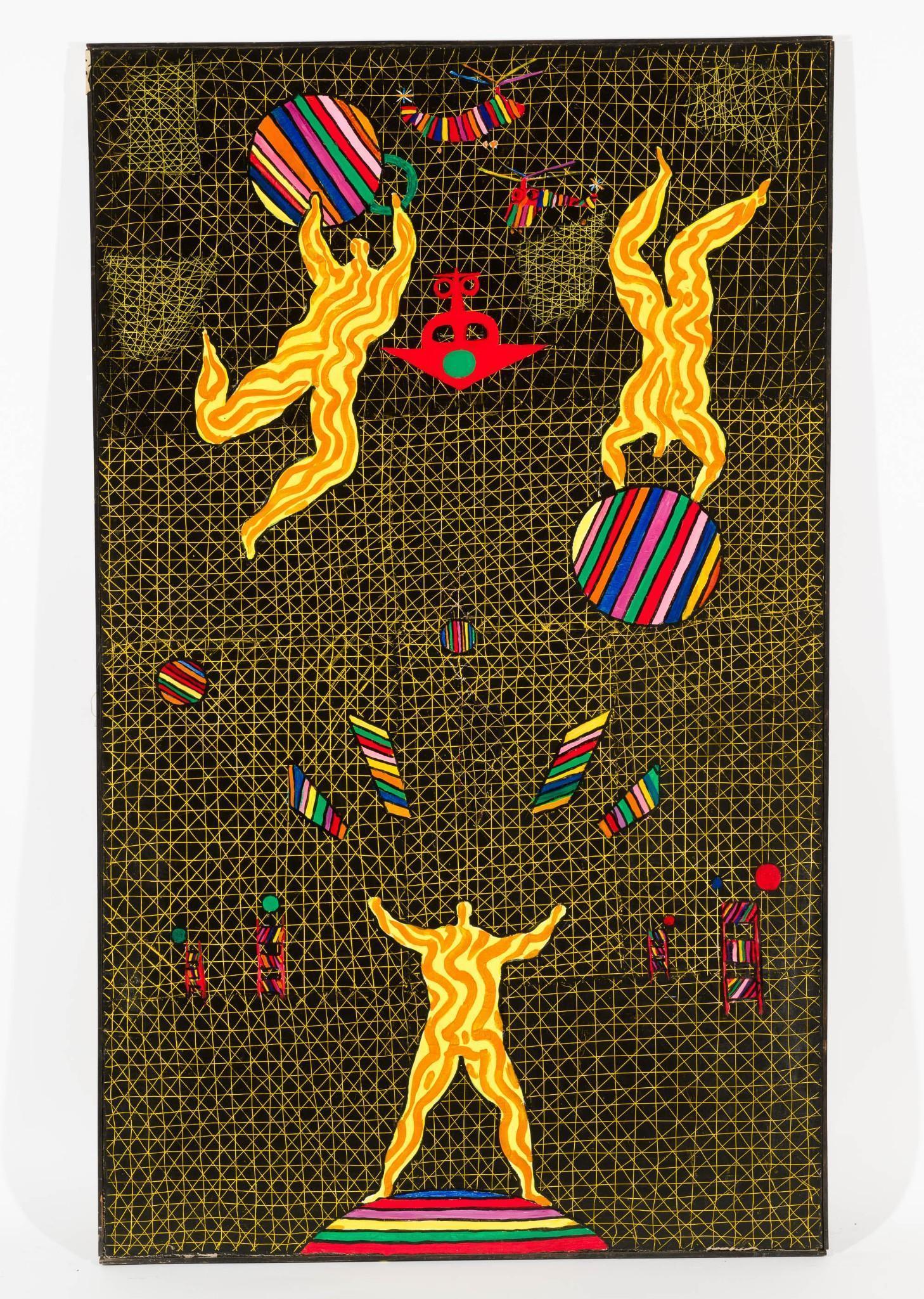 Sgraffito Composition with Men (1 of 2)