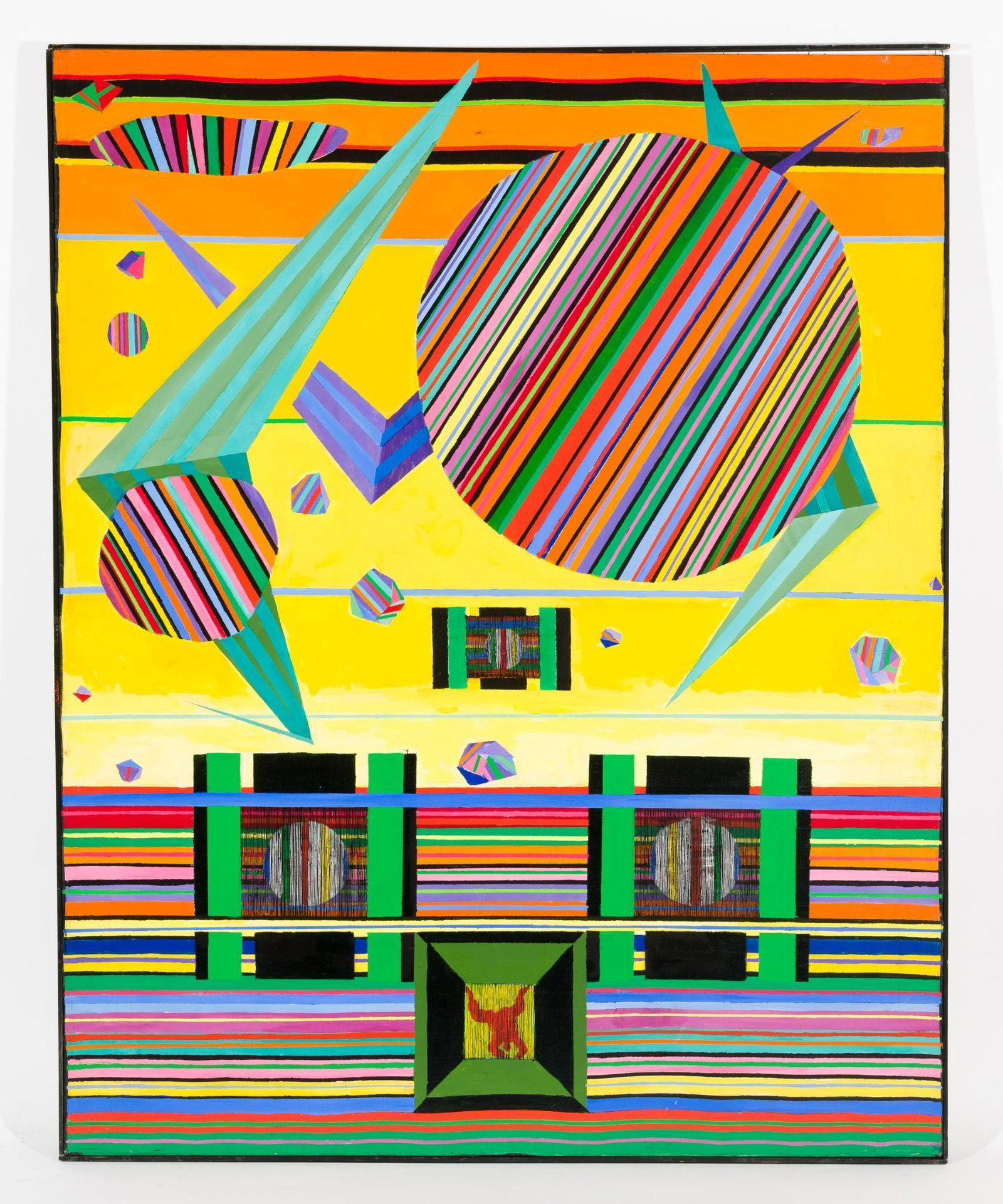 Fall and Decline,1967: DESCRIPTION: "Fall and Decline",1967. Revington Arthur (American, 1908-1986). Acrylic on canvas. Unsigned. Exhibited: Hemingway Galleries, 1970; Silvermine Guild, 1991. MEASUREMENTS: 60" high x 48" wi