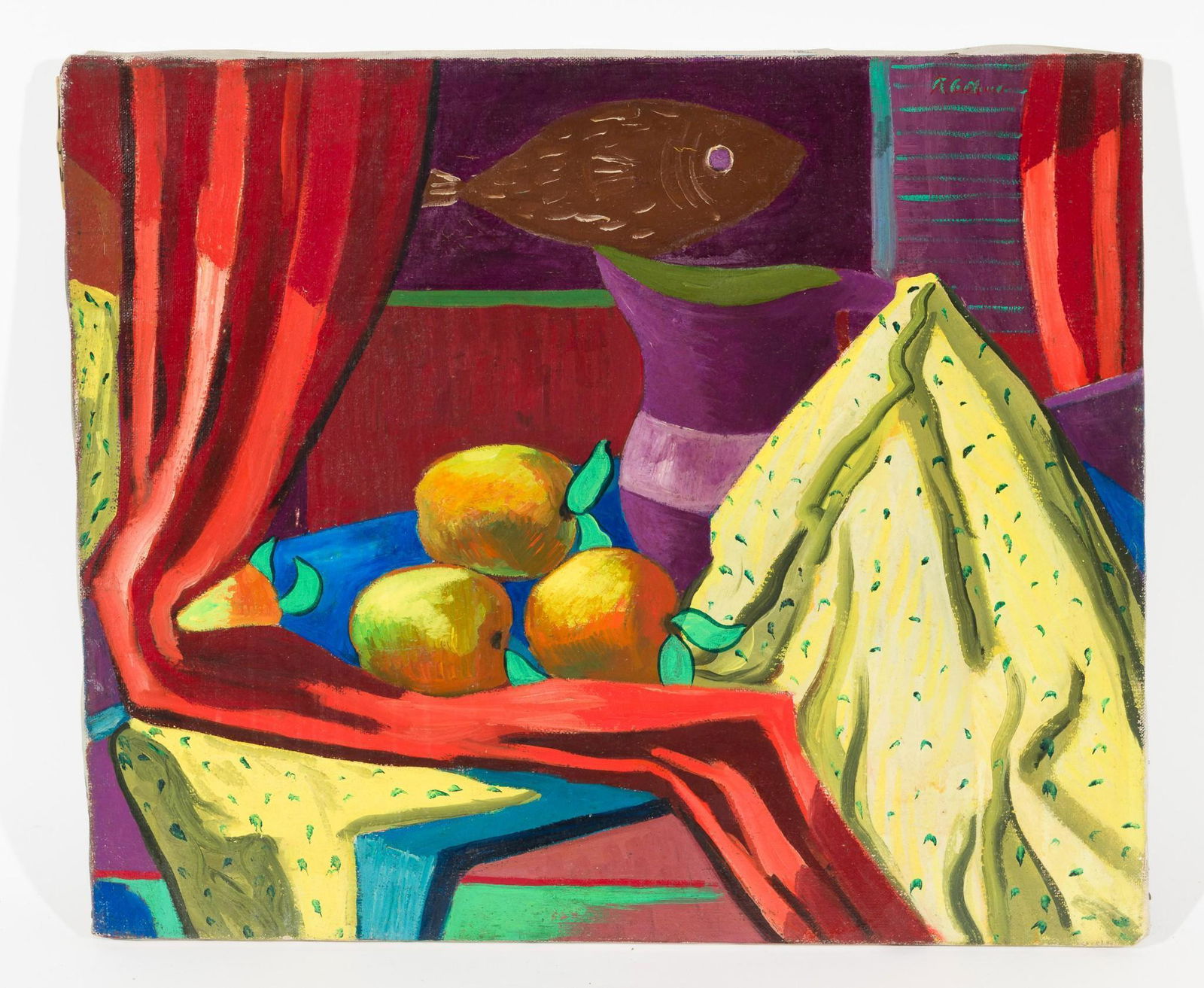 Still Life with Fish, Fruit, Pitcher and Yellow Cloth (1 of 3)