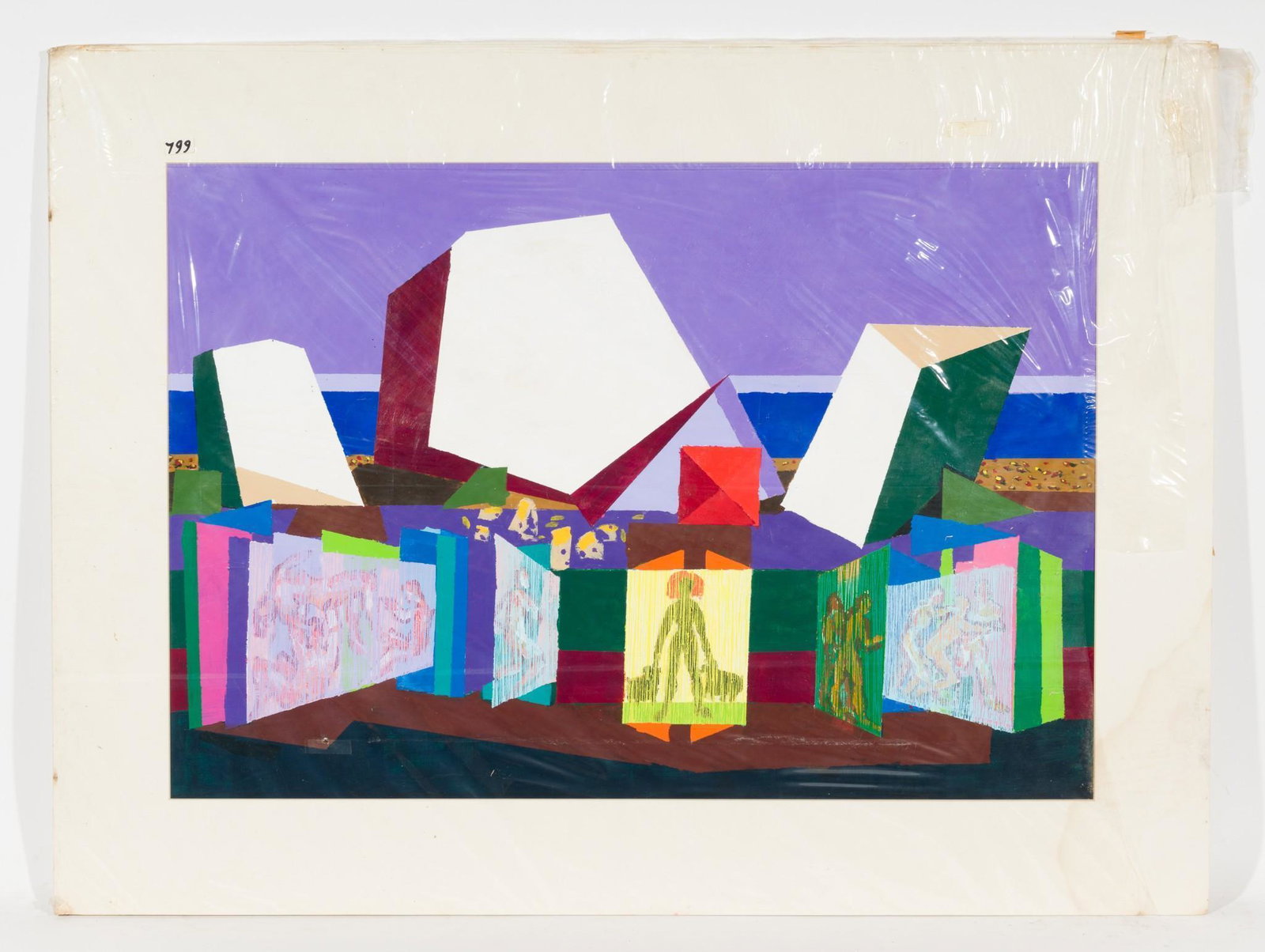 Circe, 1975: DESCRIPTION: "Circe." 1975. Revington Arthur (American, 1908-1986). 1975. Acrylic on board. Unsigned. MEASUREMENTS: 22" high x 32" wide. CONDITION: Unframed. Wear to edges and corners of board. AJ Rev