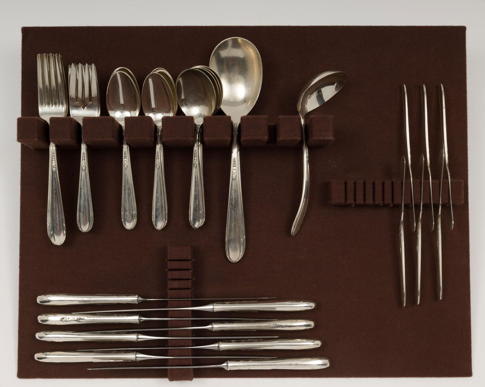 48 Pc. Heirloom Heiress Sterling Flatware (1 of 5)
