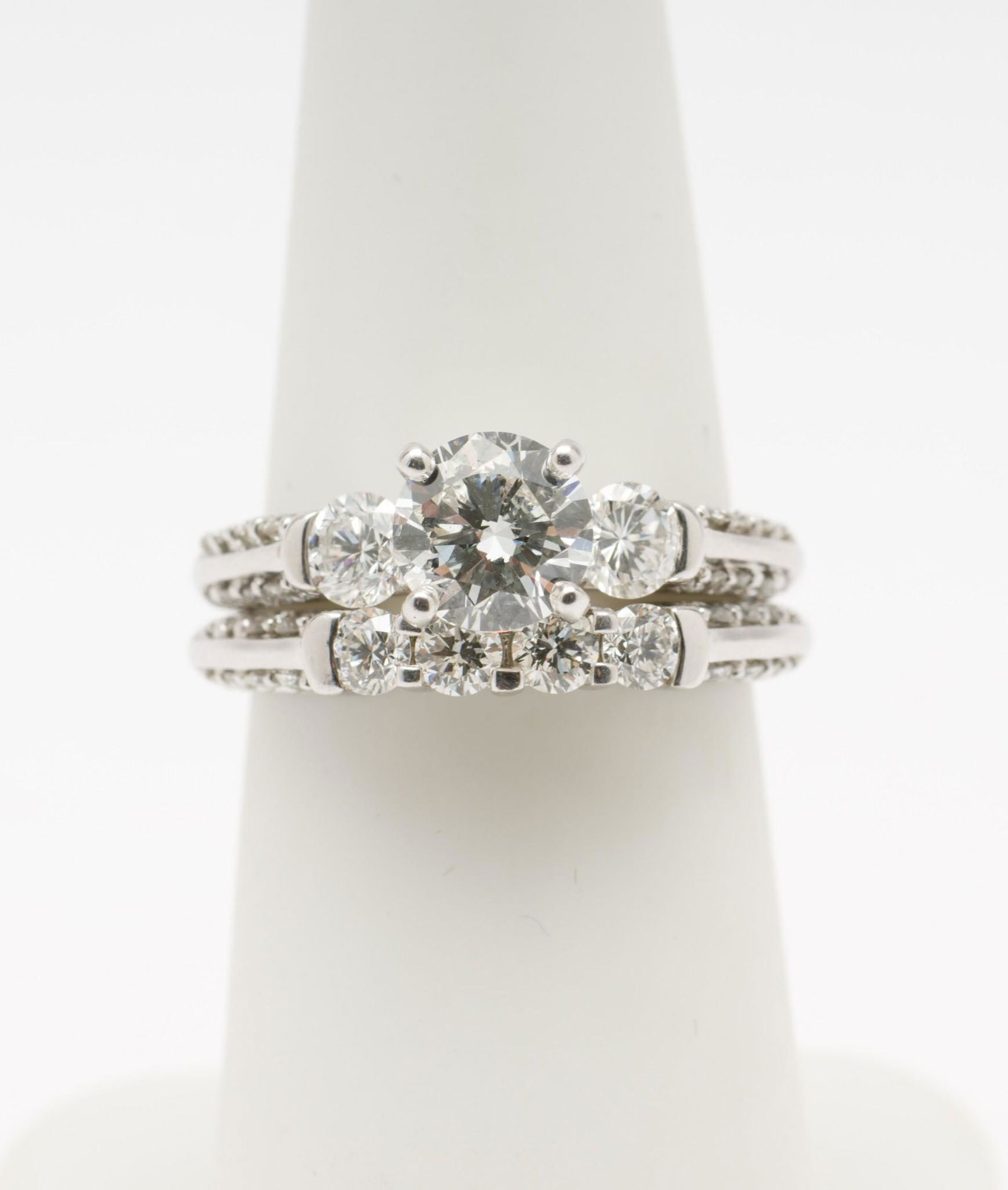 14K White Gold and 2.23 CTW Diamond Wedding Set (1 of 14)