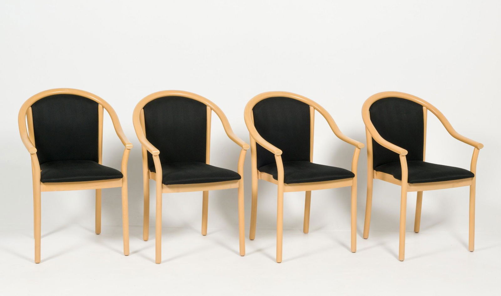 4 Italian Maple Upholstered Dining Chairs (1 of 6)