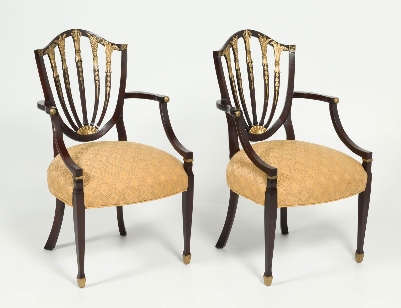 Pair of Sheraton Style Shield Back Arm Chairs (1 of 8)