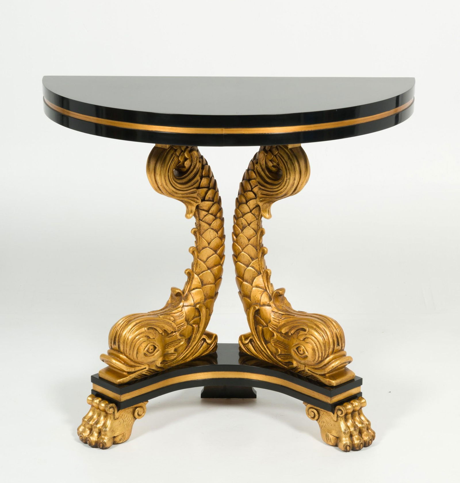 Karges Regency Console Table with Dolphin Base (1 of 6)