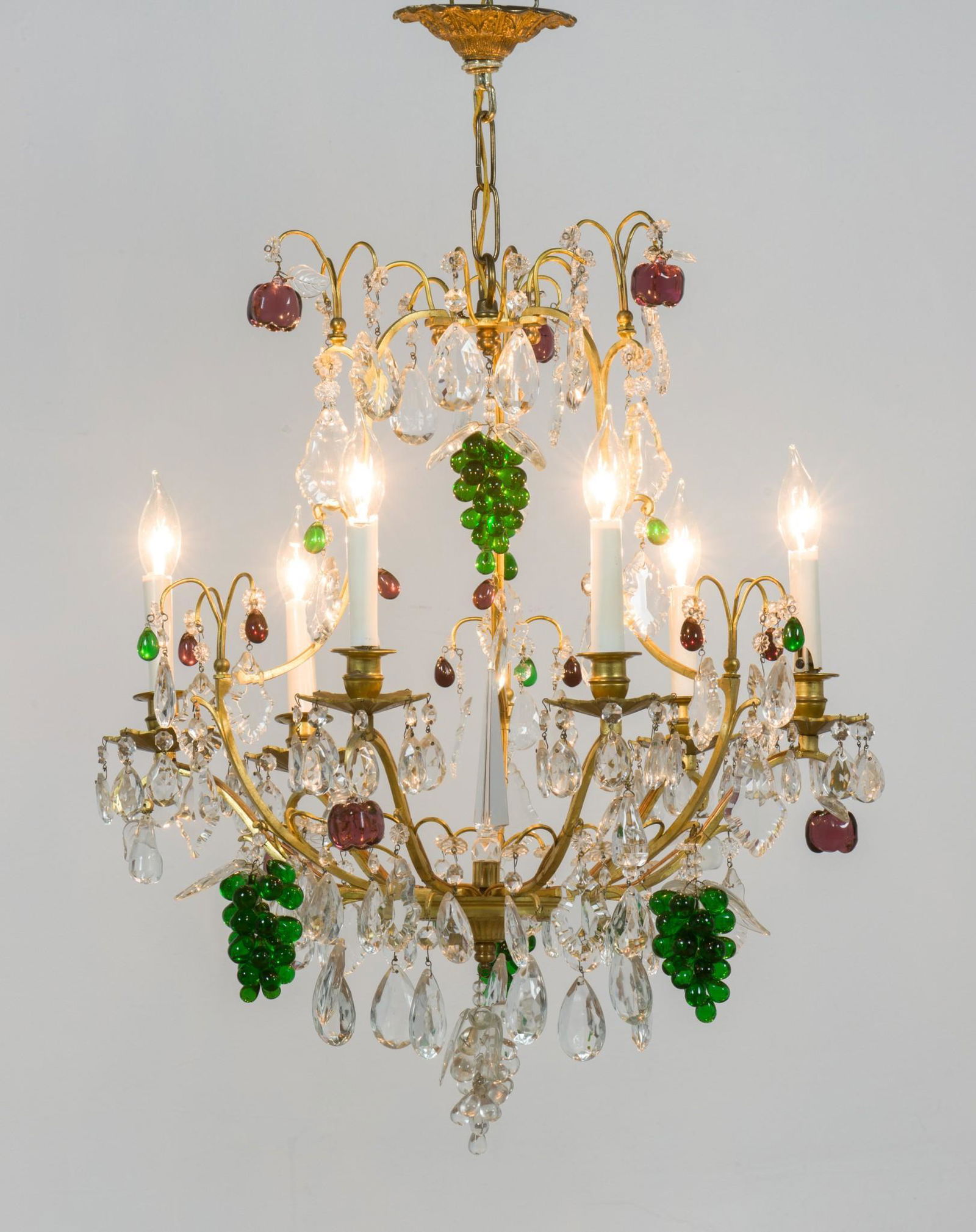 French Crystal Chandelier With Glass Fruit (1 of 7)