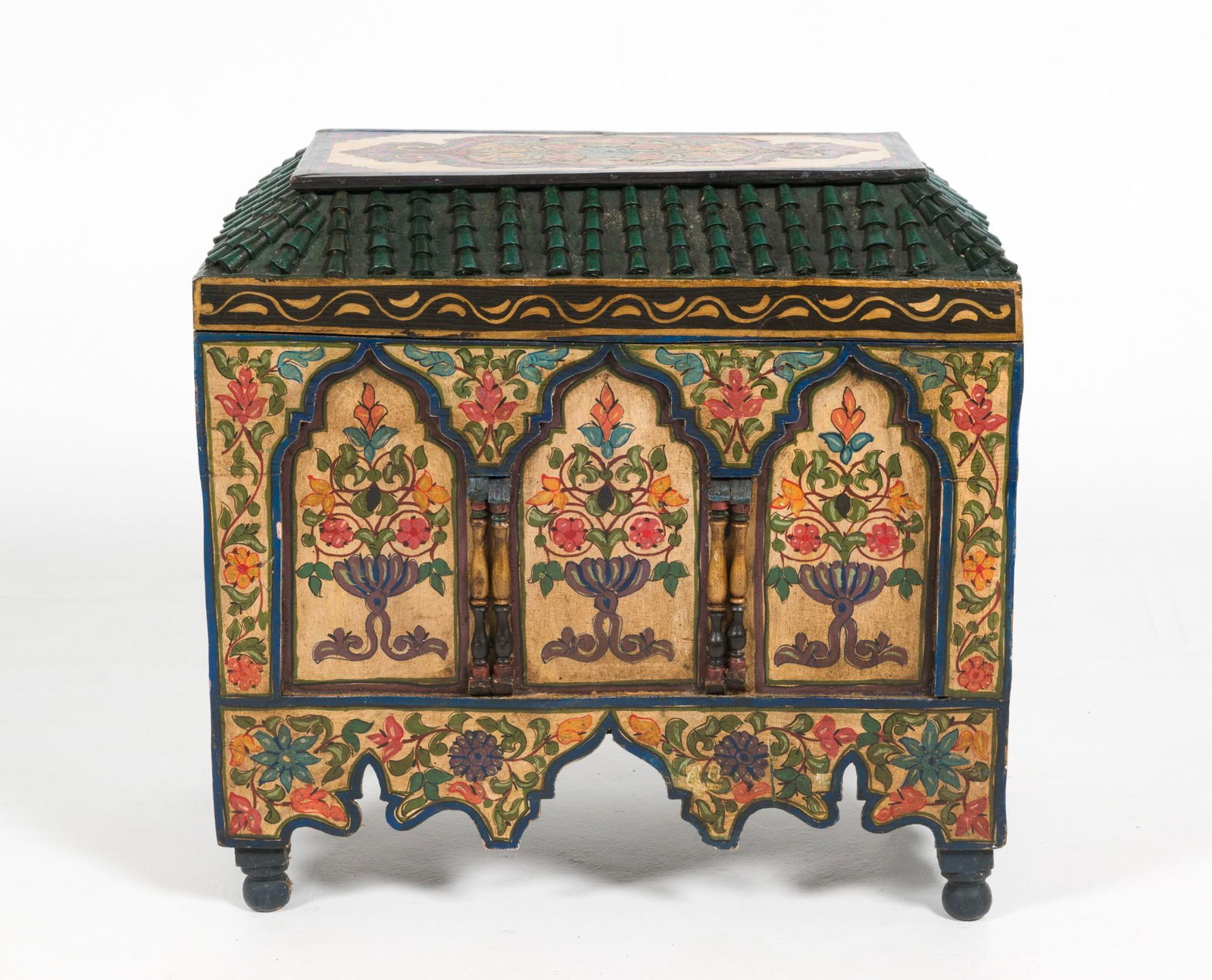 Mudejar Style Paint Decorated Chest (1 of 7)