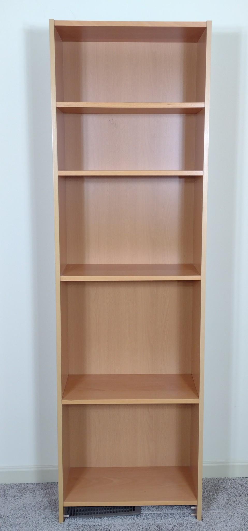 Bookcase: 23-1/2" wide X 11-1/4" deep X 80" high. No manufactures name found. To be sold from location in Mechanicsburg, PA. Address to be provided to winning bidder for pick up by appointment. MG. IMPORTANT: B