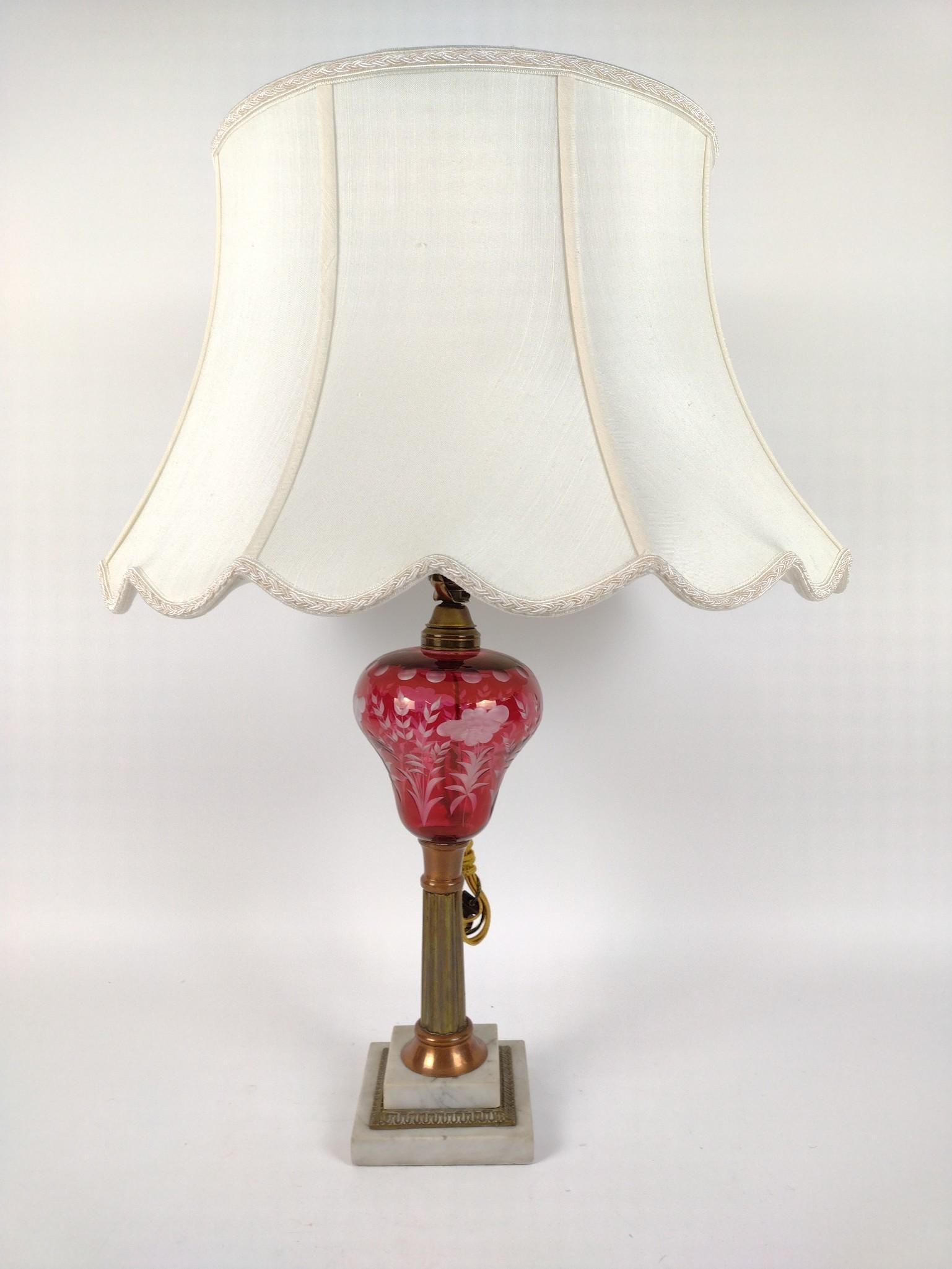 Cut To Clear Table Lamp with Marble Base (1 of 5)