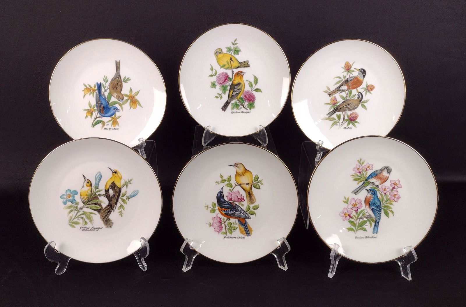 6 Bareuther Waldsassen Bird Plates incl Baltimore Oriole (1 of 2)