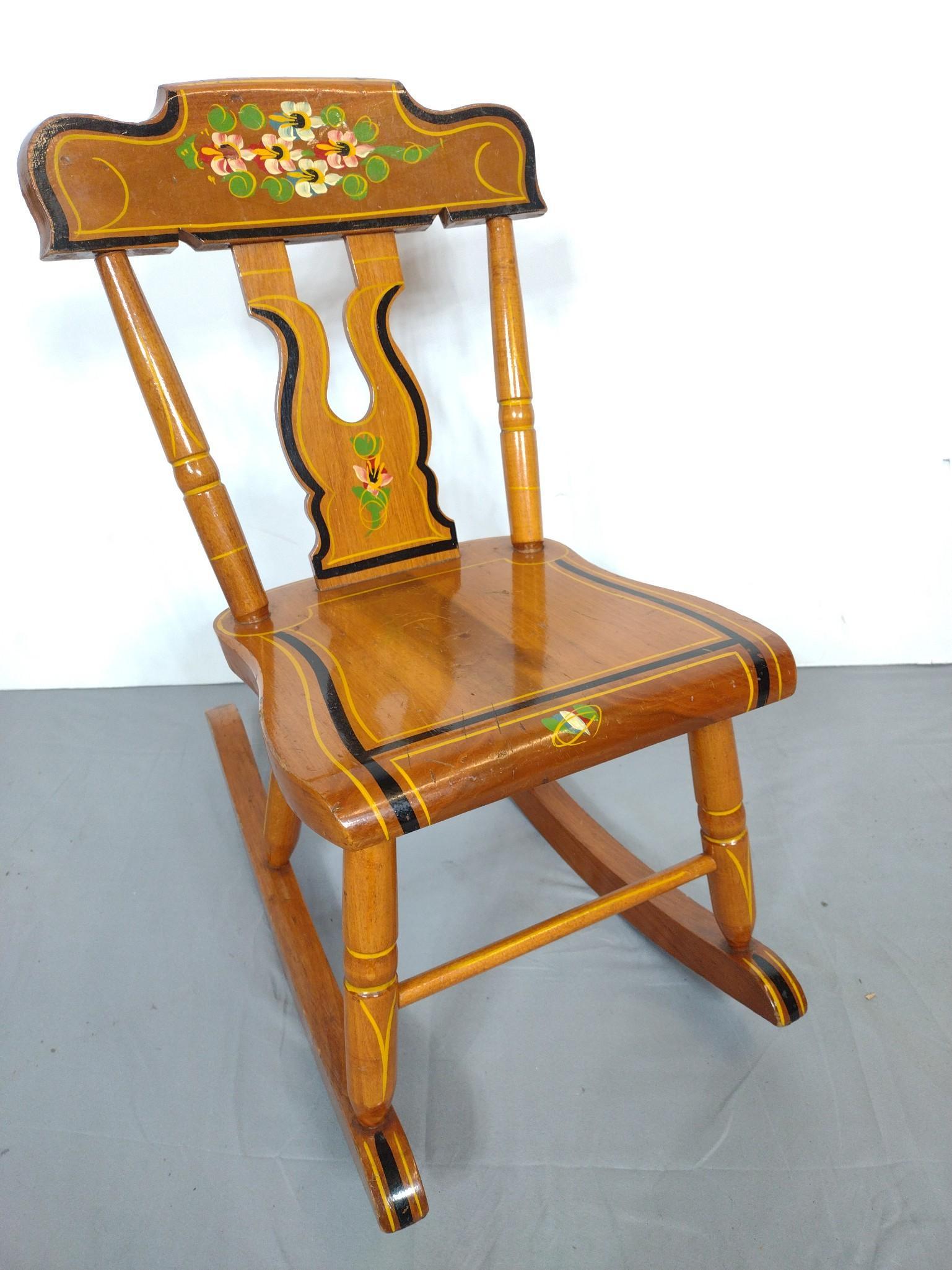 J.S Ebersol Hand Painted Child's Rocker (1 of 6)