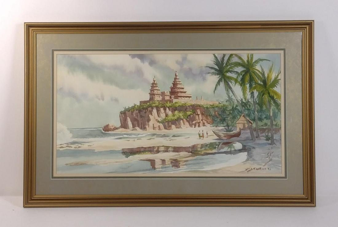 William A. Falkler Watercolor Beach Scene (1 of 3)