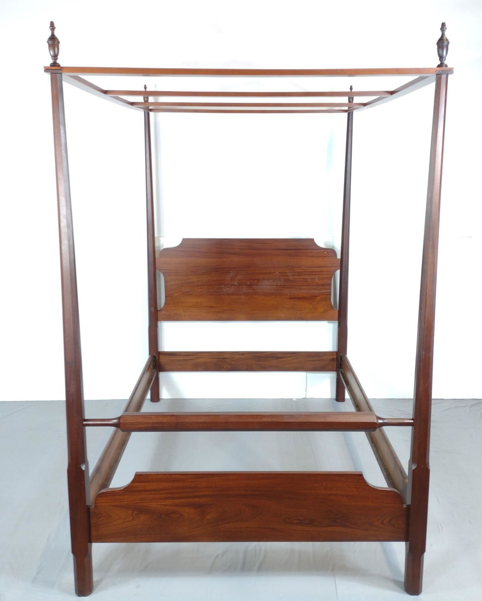 Full Size Walnut Canopy Bed (1 of 7)