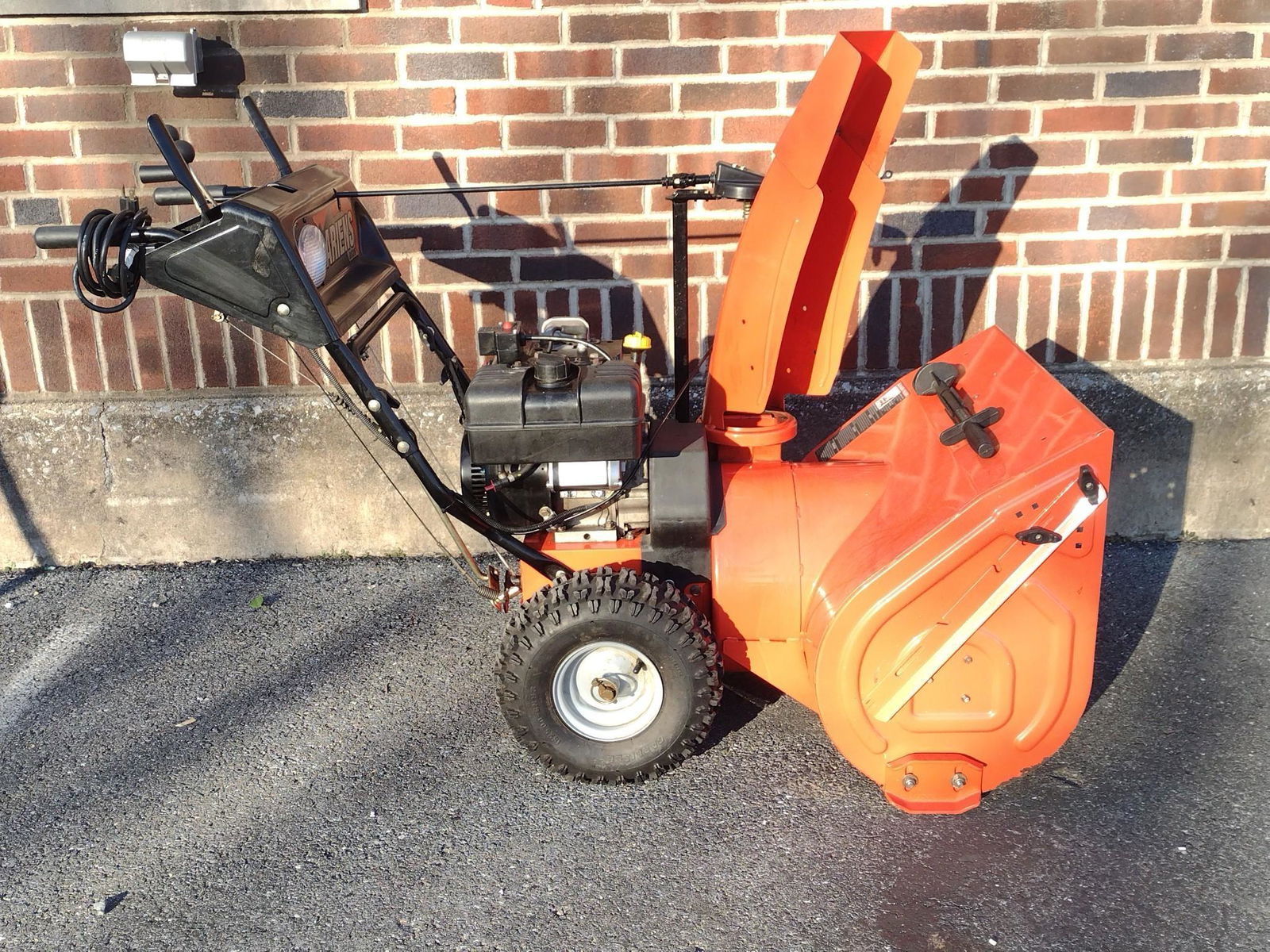 Ariens 8526 Snow King: 26-1/2" wide X 62" deep X 46" high. Working. Has fuel leak at fuel on/off switch. MG. IMPORTANT: Before bidding, please read the terms and conditions. When you registered for the auction you agreed to