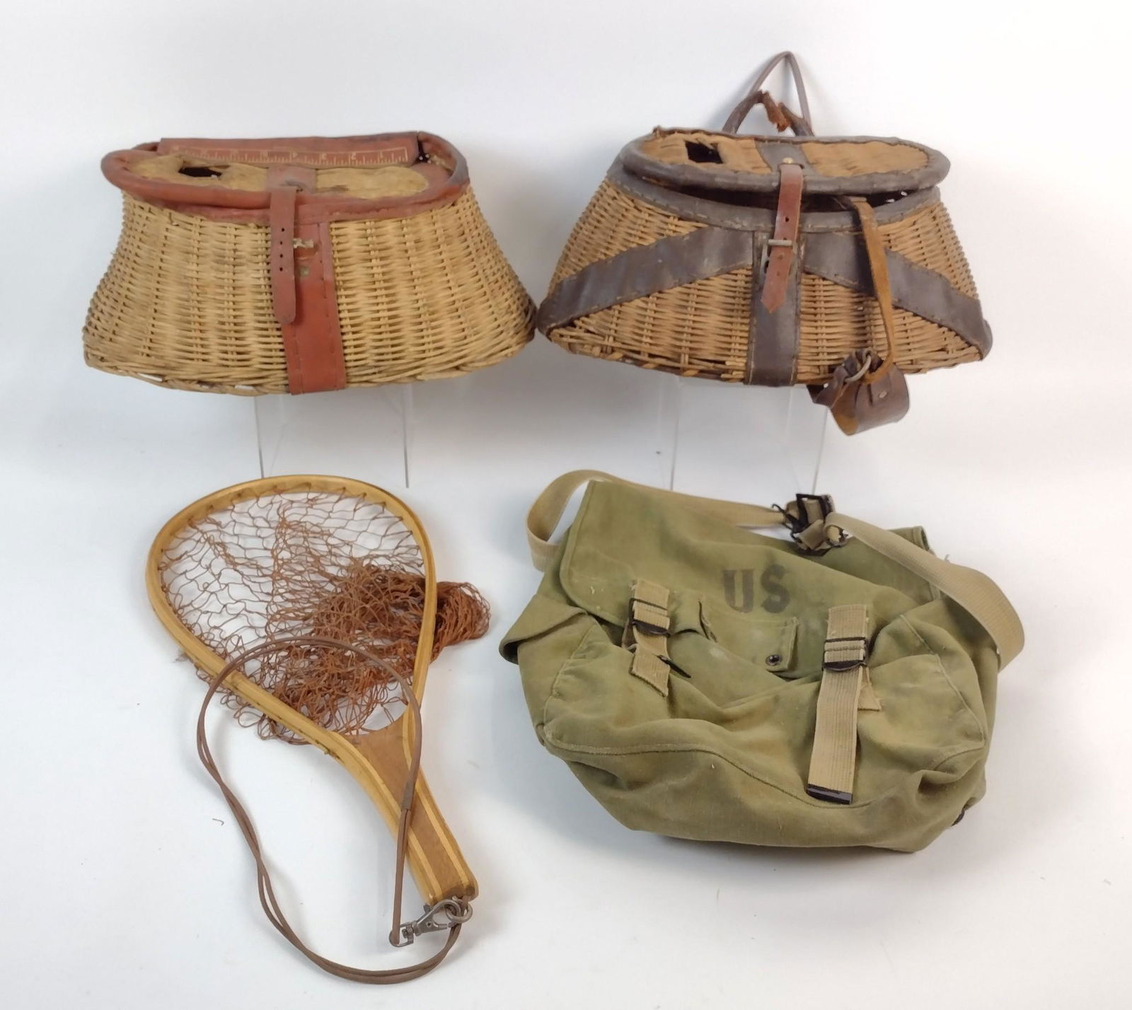 2 Fishing Creels & Net (1 of 5)