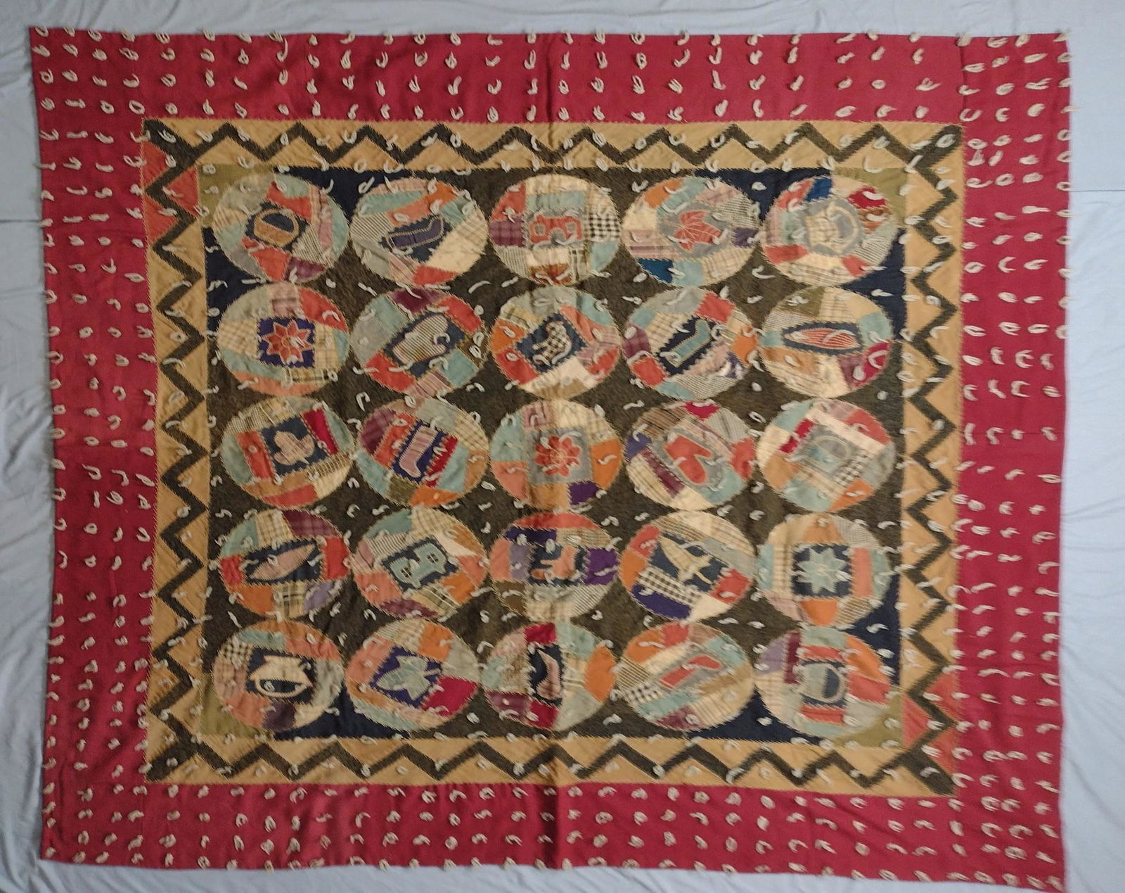 Hand Stitched Patchwork Coverlet (1 of 2)