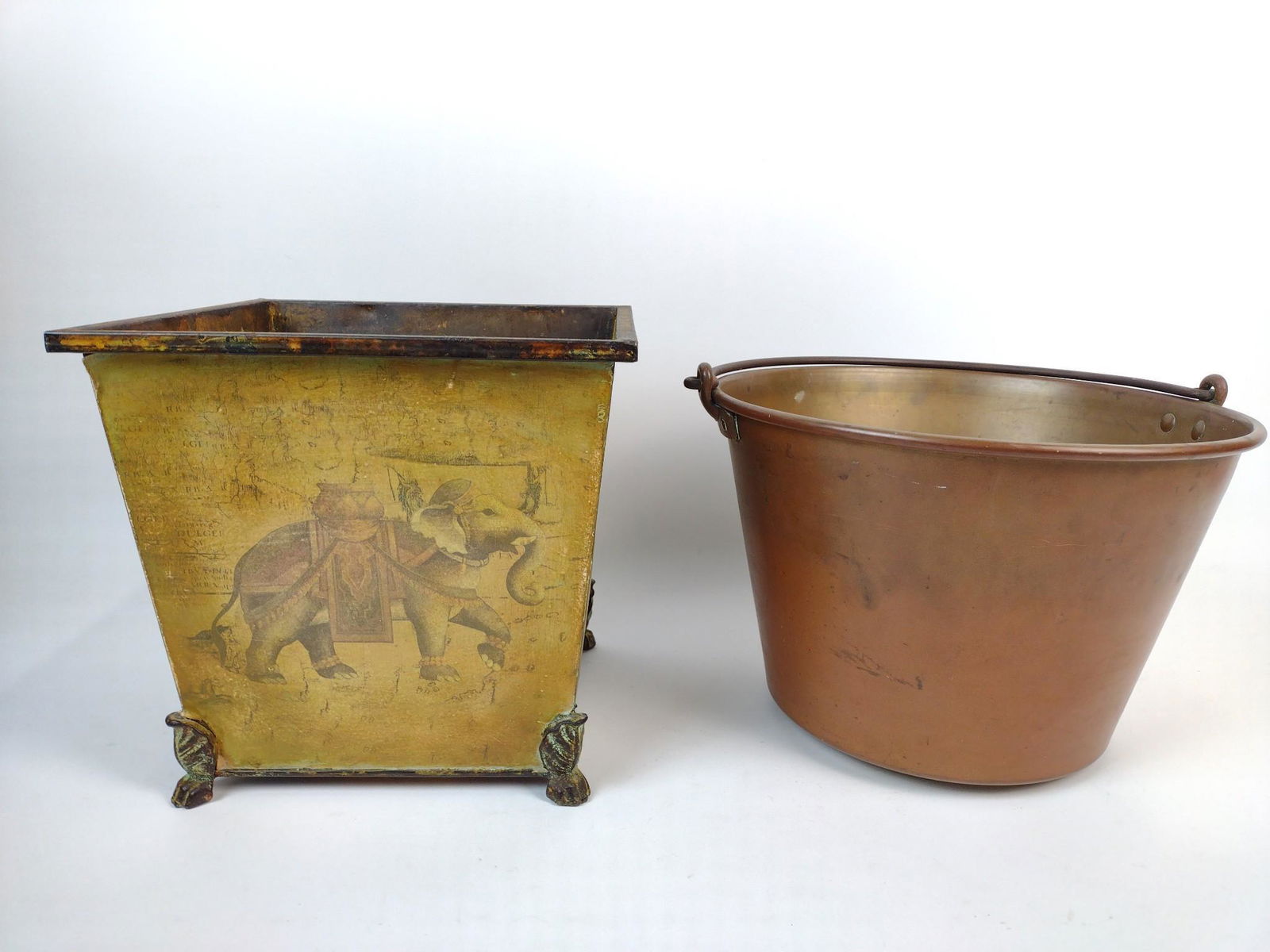 2 Pcs Waste Basket and Copper Bucket (1 of 4)
