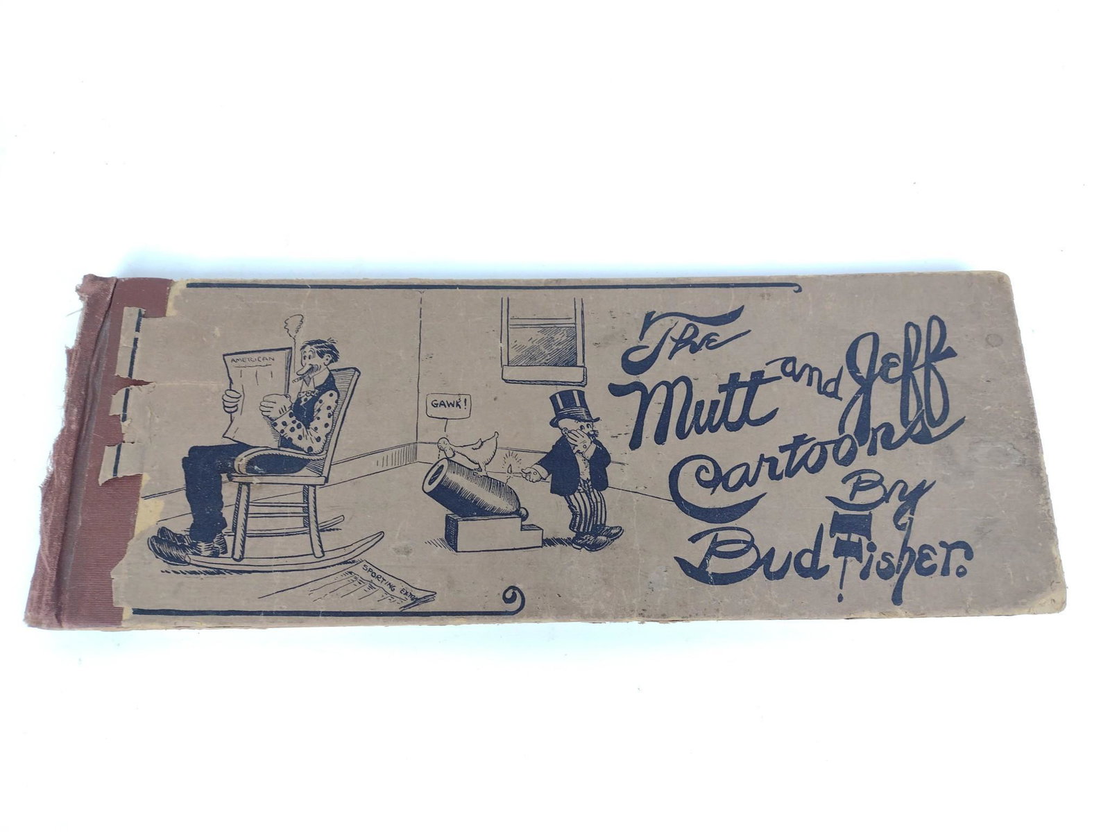 The Mutt & Jeff Cartoon Book By Bud Fisher: Copyright 1908-1910. 15-1/2" wide X 6" tall. MG. IMPORTANT: Before bidding, please read the terms and conditions. When you registered for the auction you agreed to these terms and will be required to 