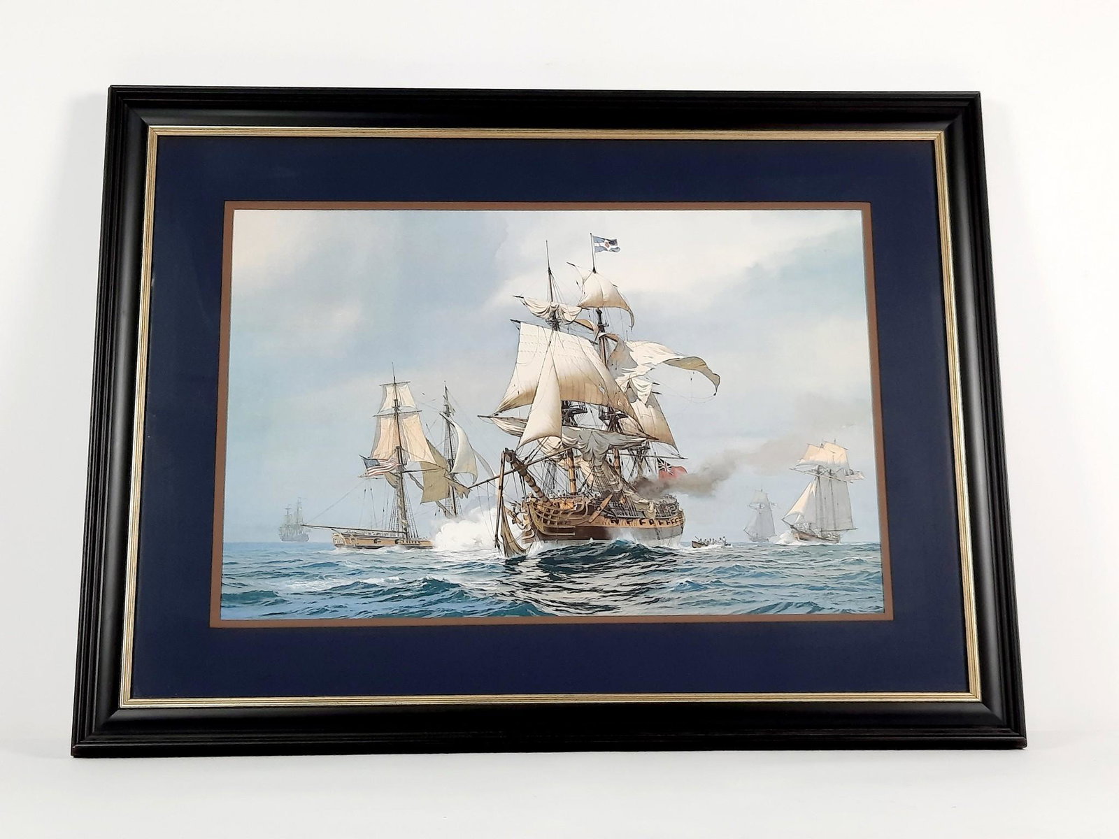 Carl Evers Ltd Ed Ship Artist Proof Print: Edition 20 / 24. Overall with frame 27" high x 36" wide. LR IMPORTANT: Before bidding, please read the terms and conditions. When you registered for the auction you agreed to these terms and will be r