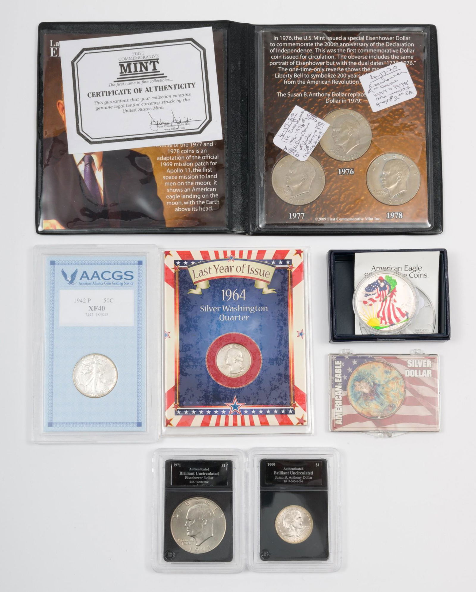 7 Coins Incl. Silver Eagle (1 of 13)