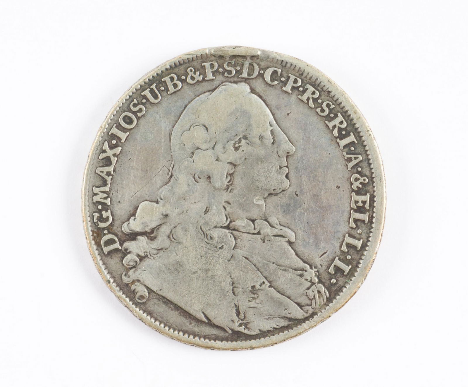 1757 Bavaria Conventionsthaler Maximilian III Joseph Madonna and Child: Bust of Elector of Bavaria Maximilian III Joseph to obverse. Madonna seated on cloud with Christ to reverse. AJ IMPORTANT: Before bidding, please read the terms and conditions. When you registered for